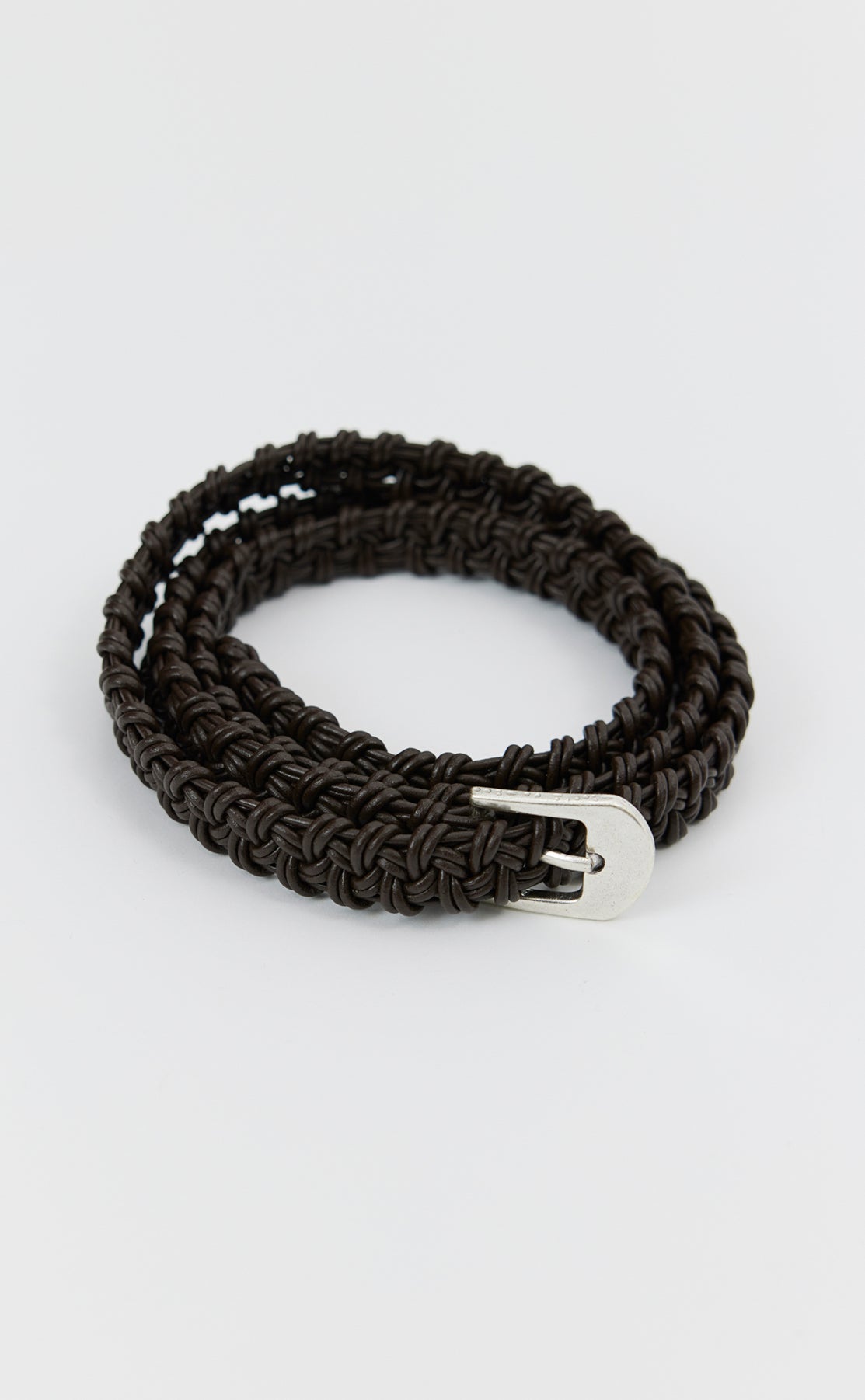 Hand-Braided Leather Belt - Chocolate Brown