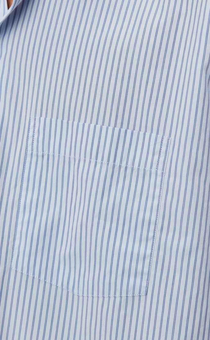 mfpen SS24 Input Shirt - Light Blue Fancy Stripe