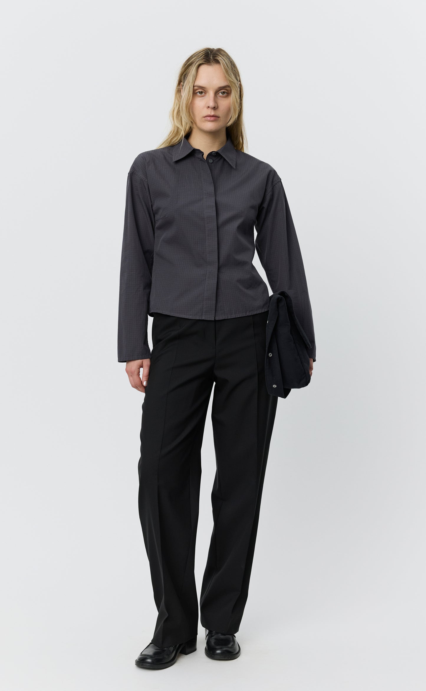 Software Shirt - Mushroom Micro Check Poplin