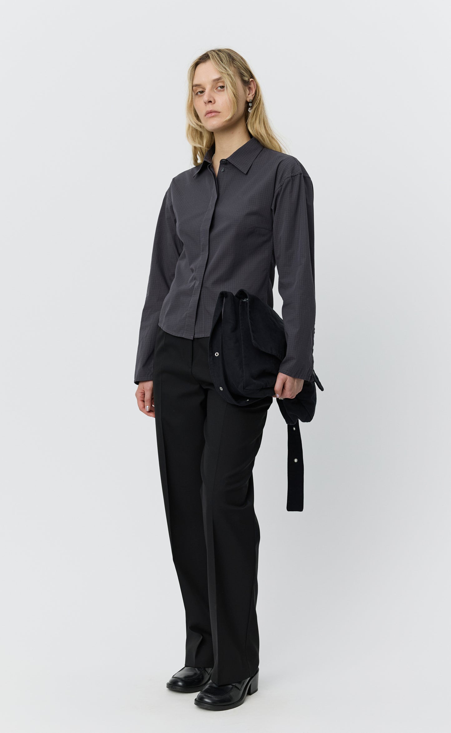 Software Shirt - Mushroom Micro Check Poplin