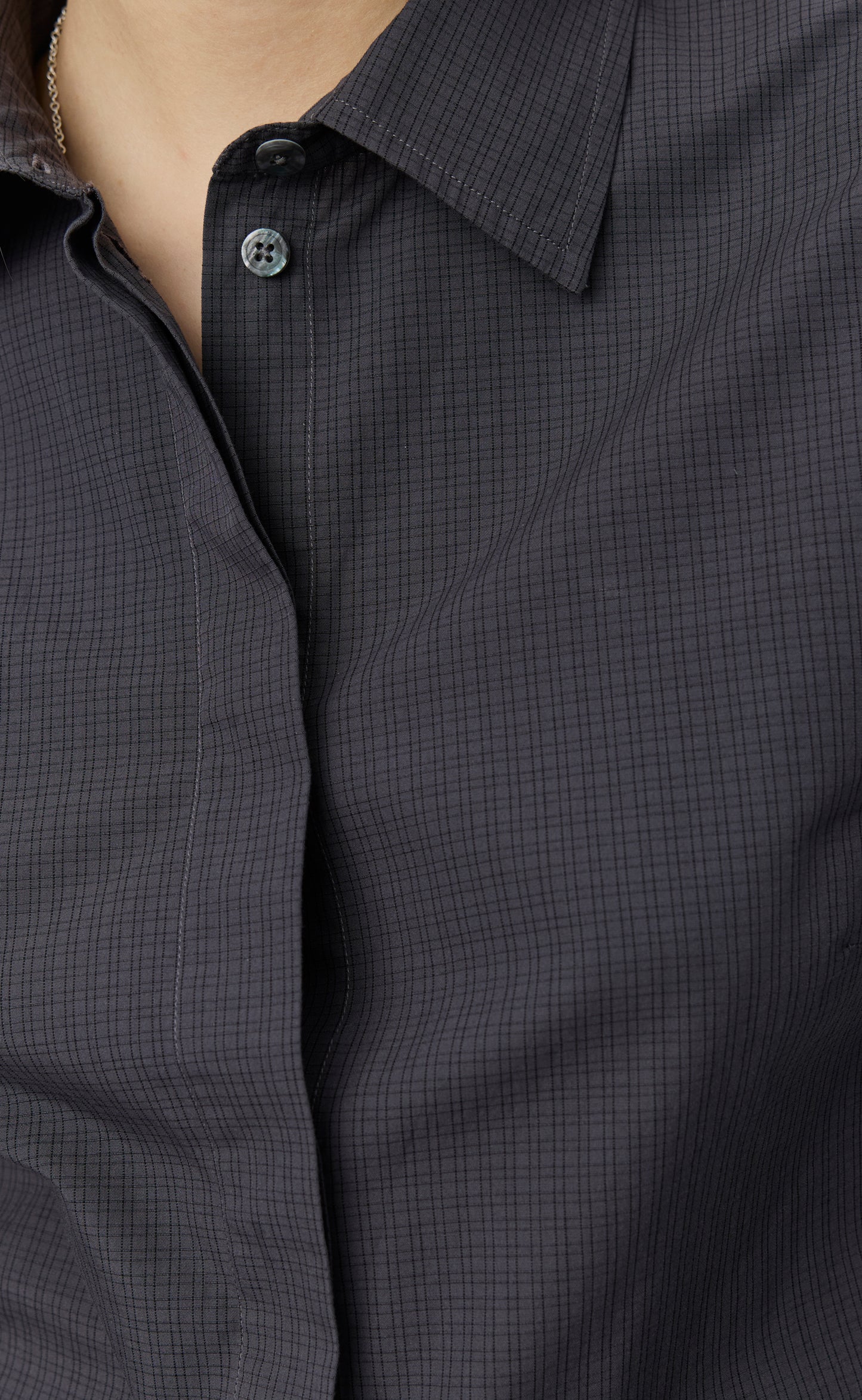 Software Shirt - Mushroom Micro Check Poplin