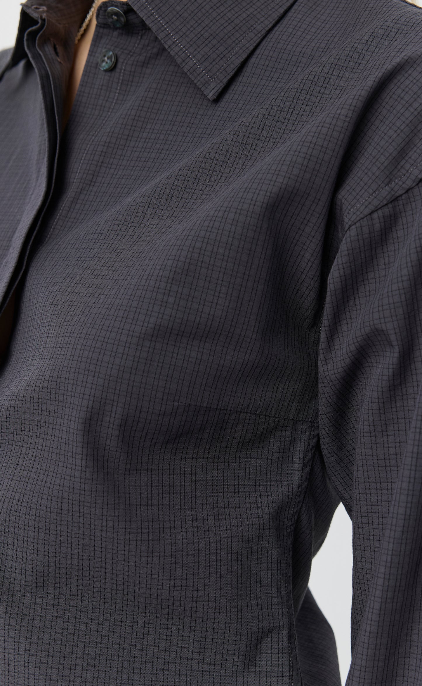 Software Shirt - Mushroom Micro Check Poplin