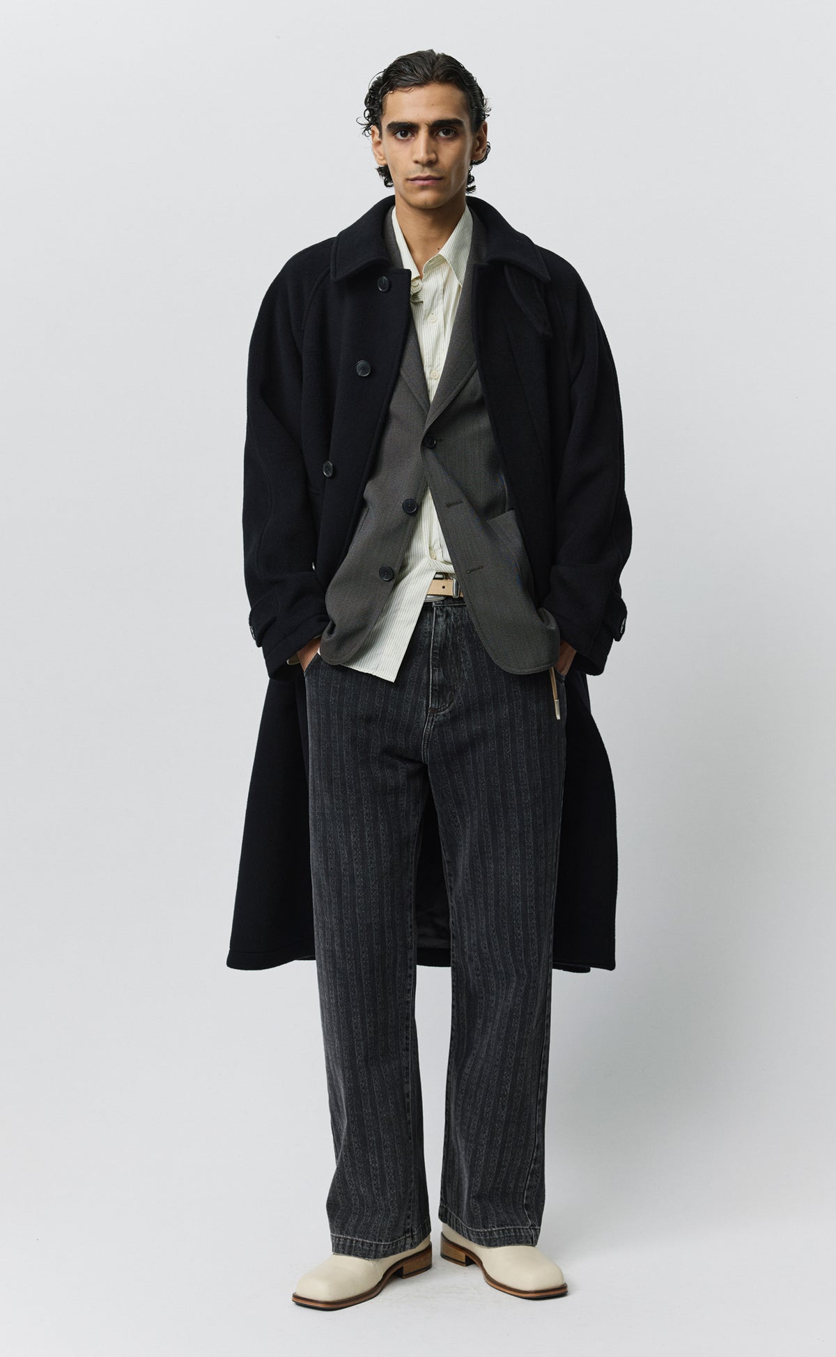 Installation Coat - Black Recycled Wool