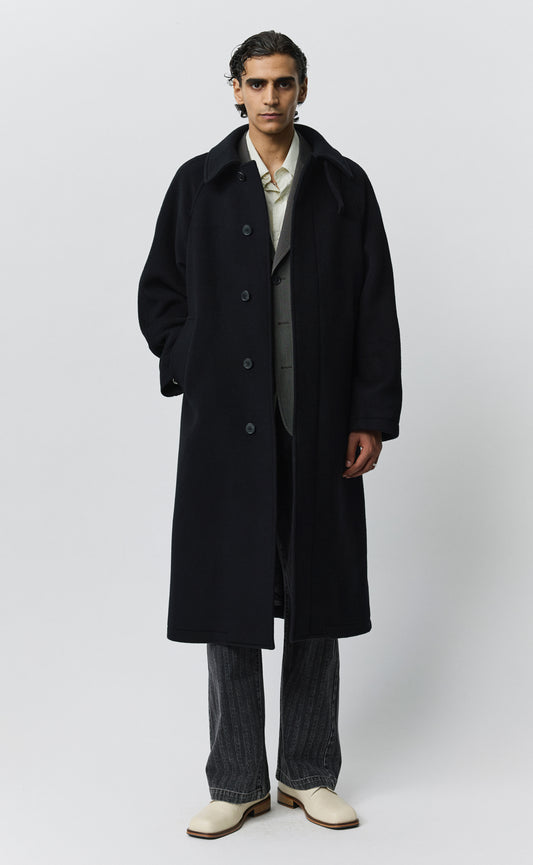 Installation Coat - Black Recycled Wool