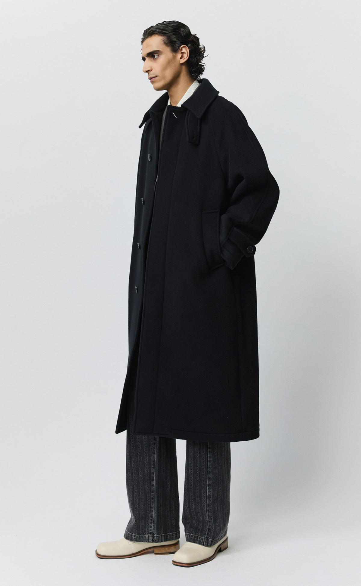 Installation Coat - Black Recycled Wool