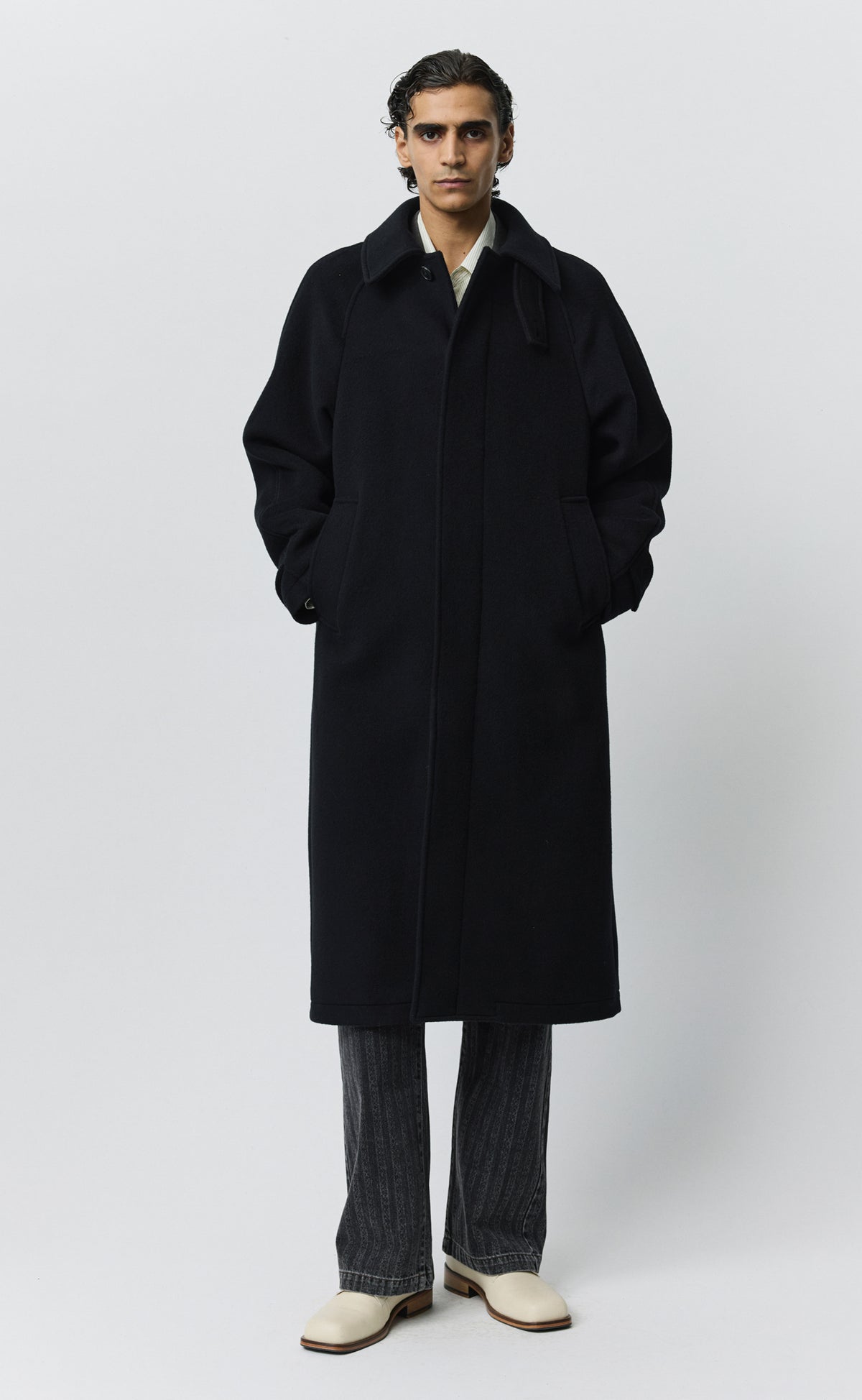 Installation Coat - Black Recycled Wool