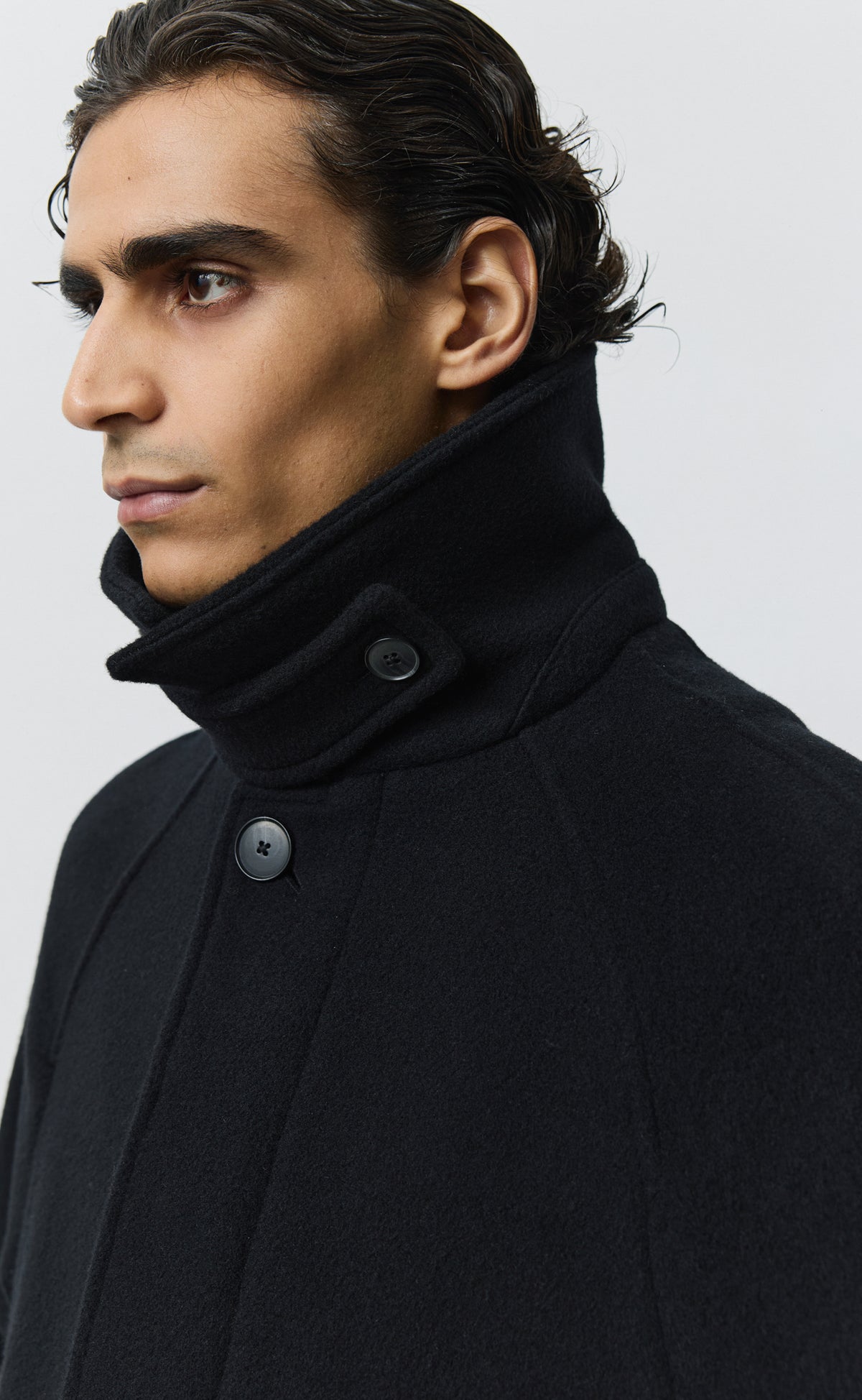 Installation Coat - Black Recycled Wool