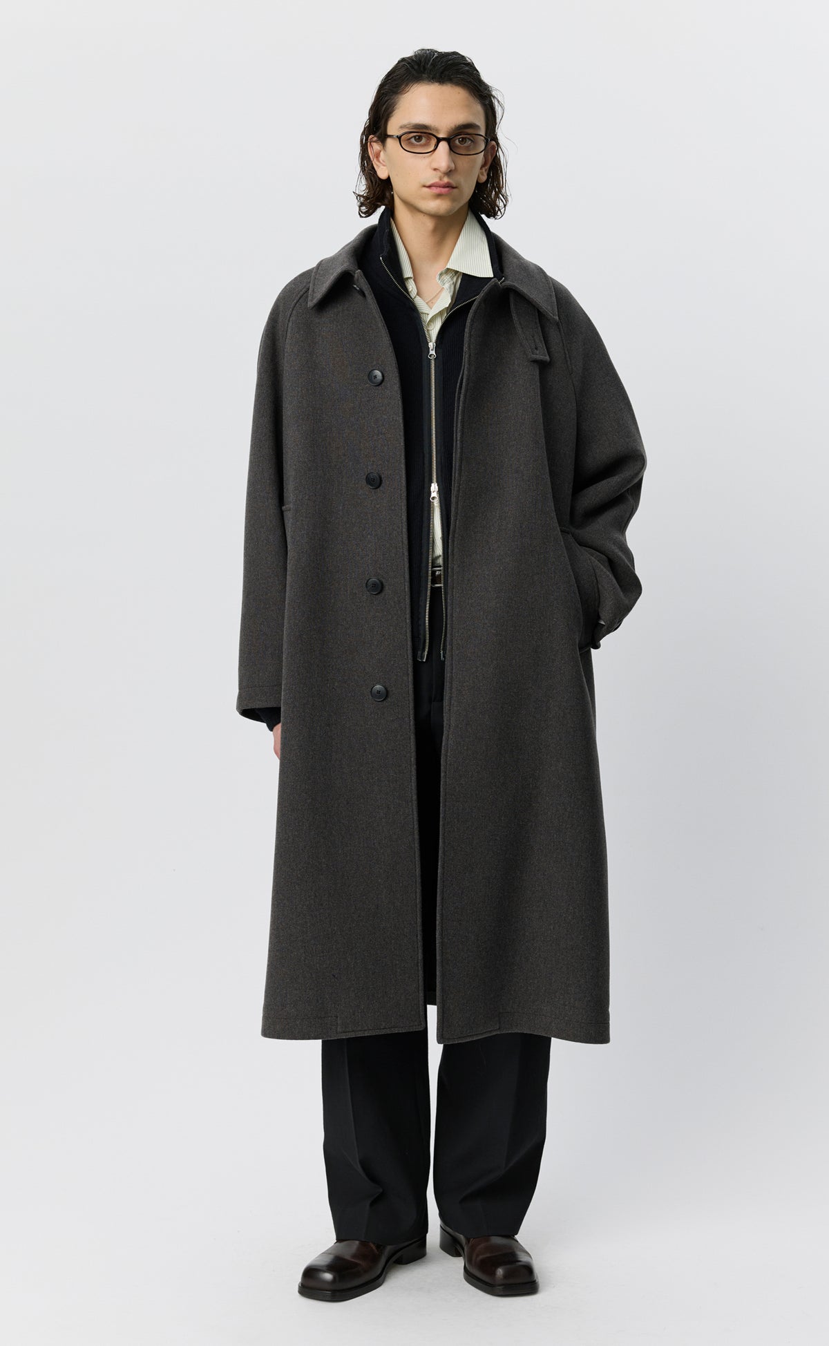 Installation Coat - Ash Brown Recycled Wool