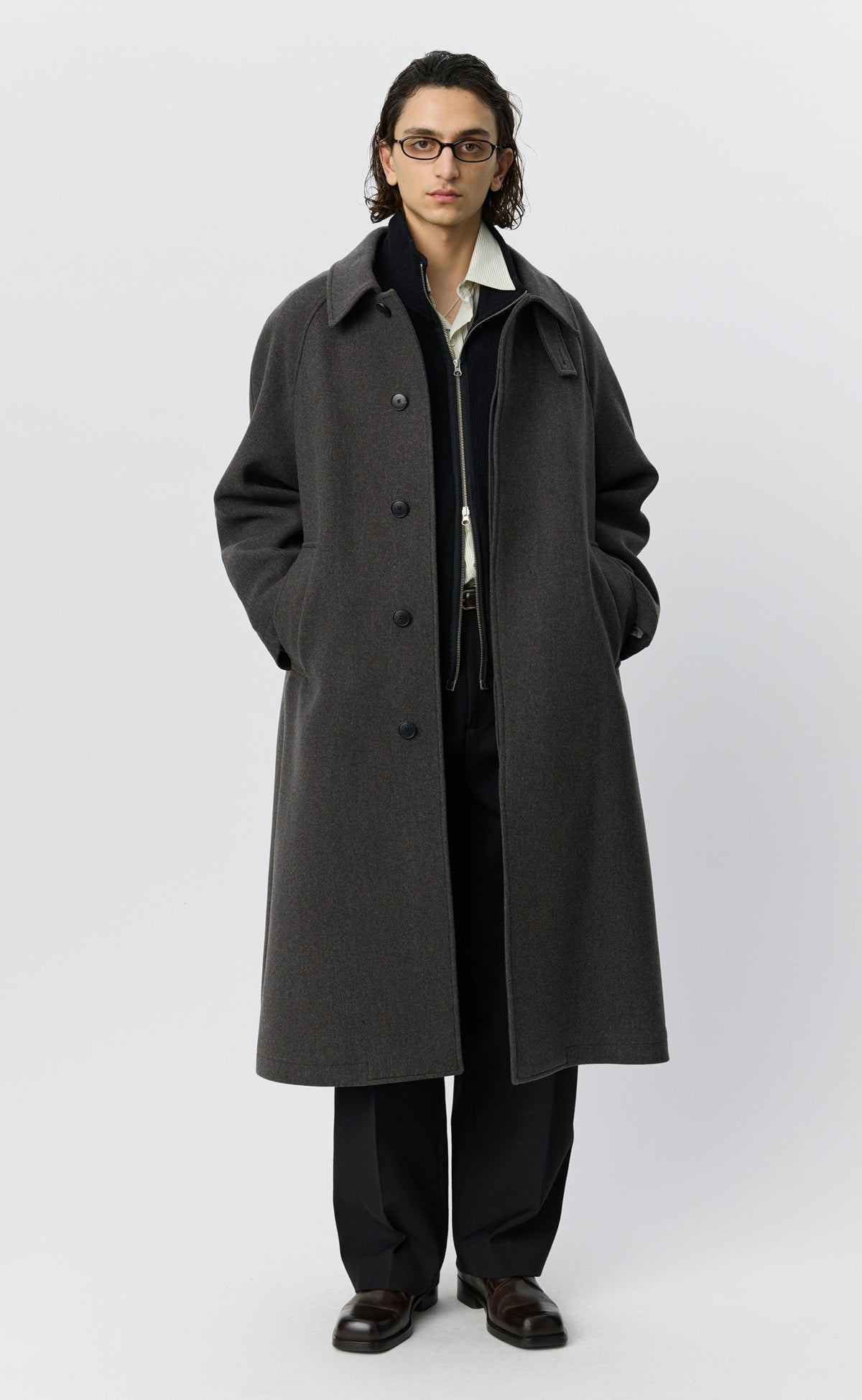 Installation Coat - Ash Brown Recycled Wool
