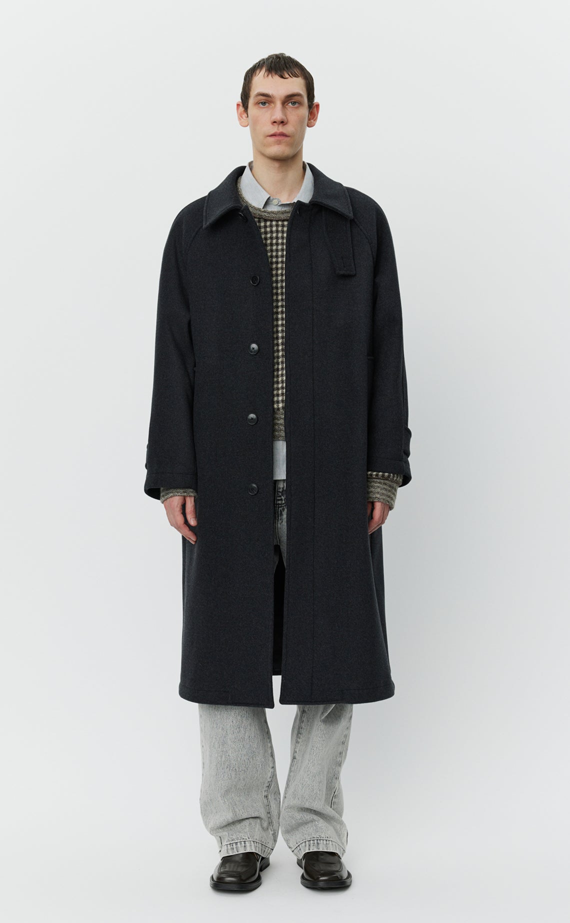 Installation Coat  - Dark Grey Recycled Wool