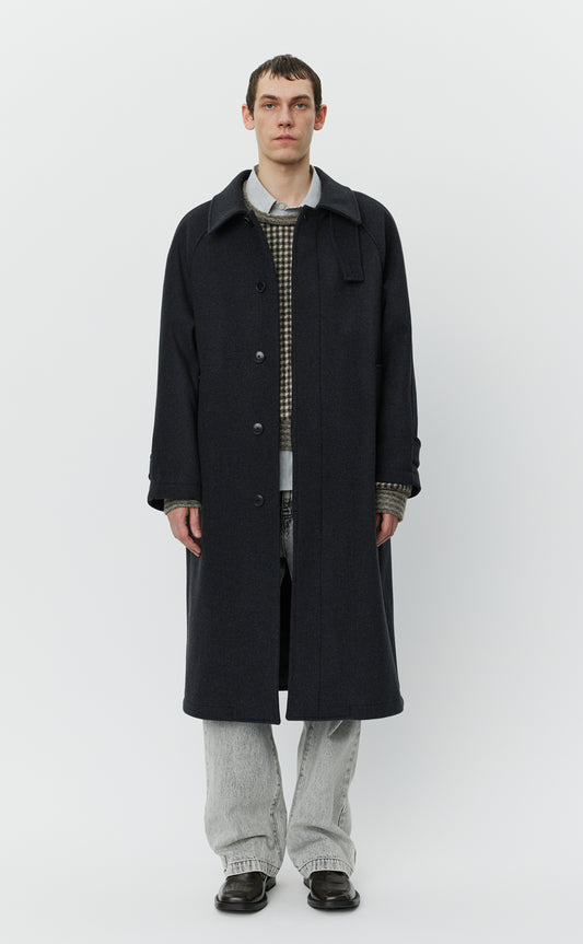 Installation Coat  - Dark Grey Recycled Wool