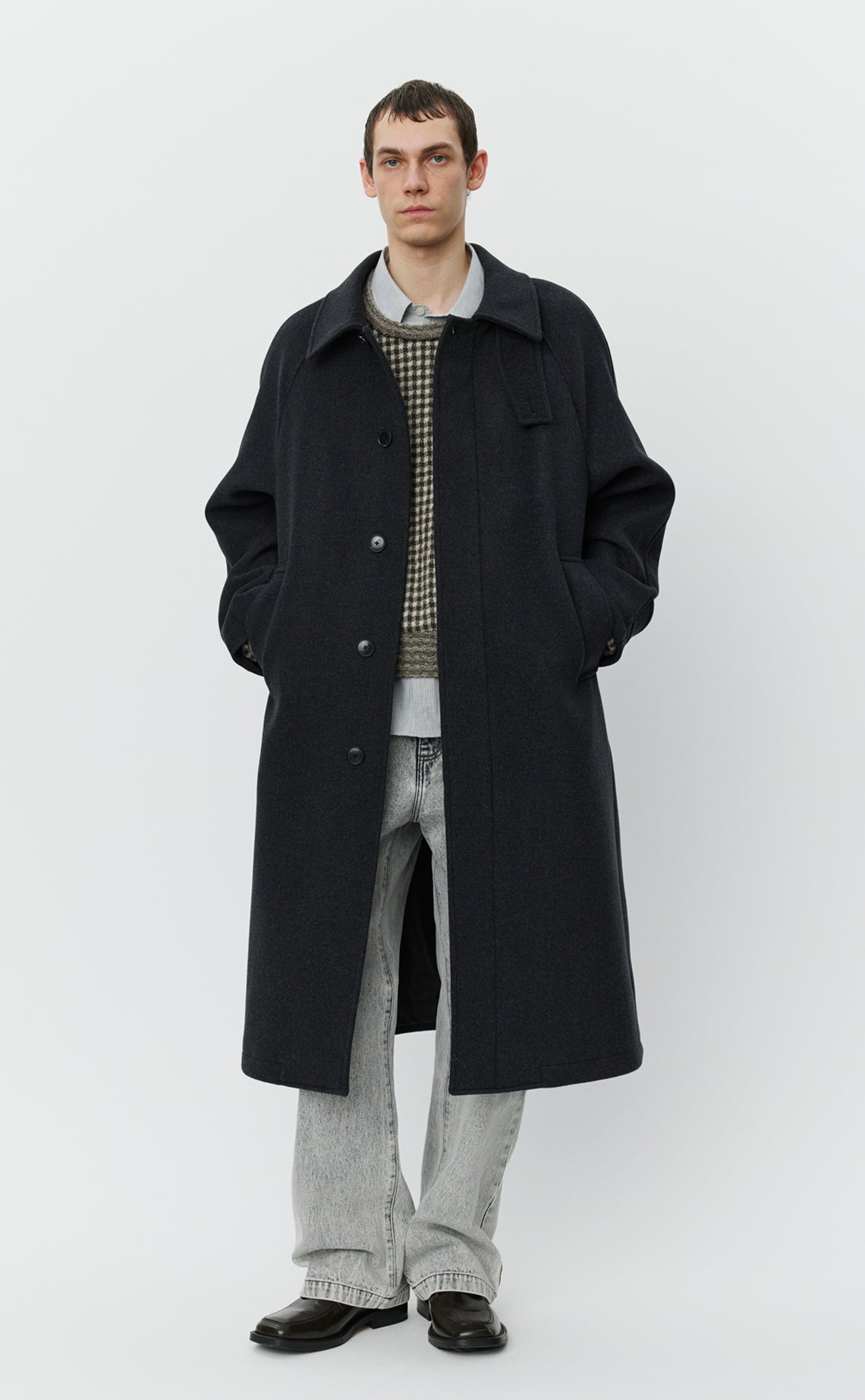 Installation Coat  - Dark Grey Recycled Wool