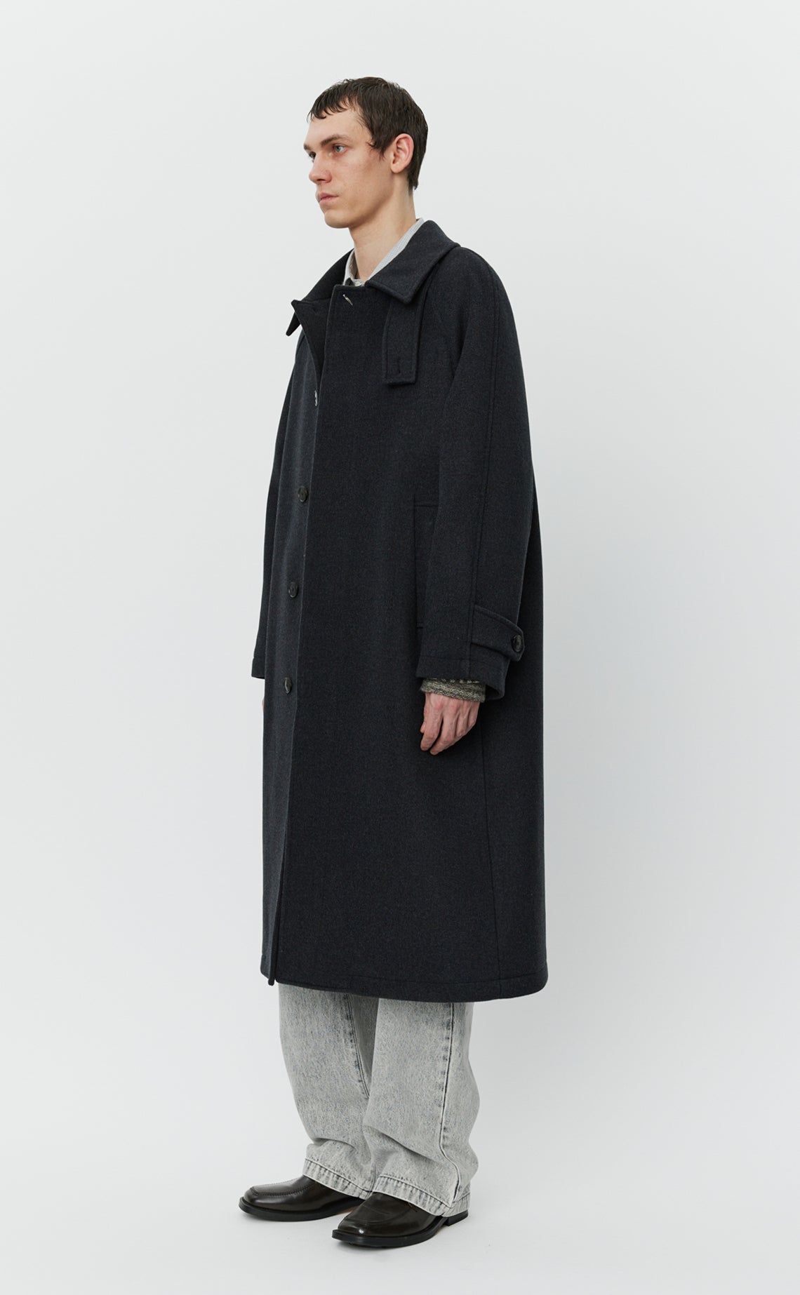 Installation Coat  - Dark Grey Recycled Wool
