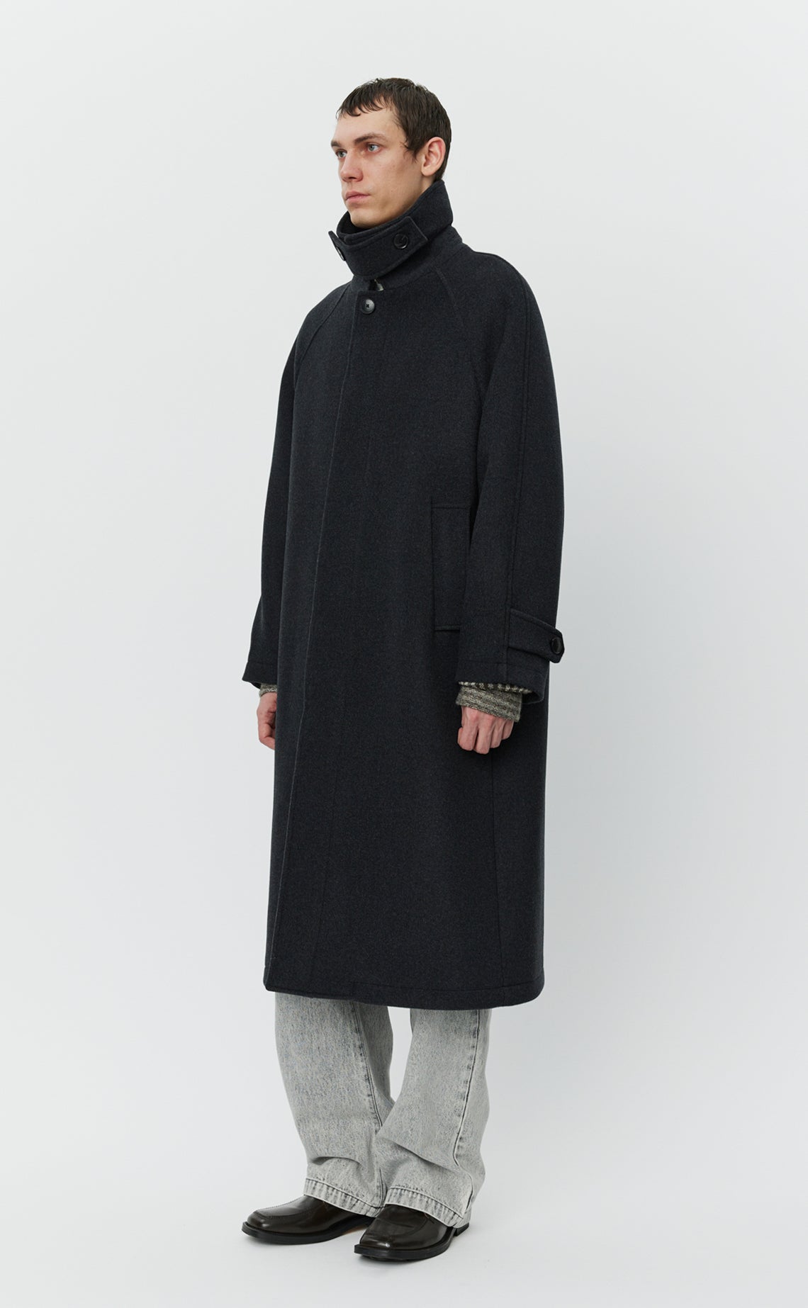 Installation Coat  - Dark Grey Recycled Wool