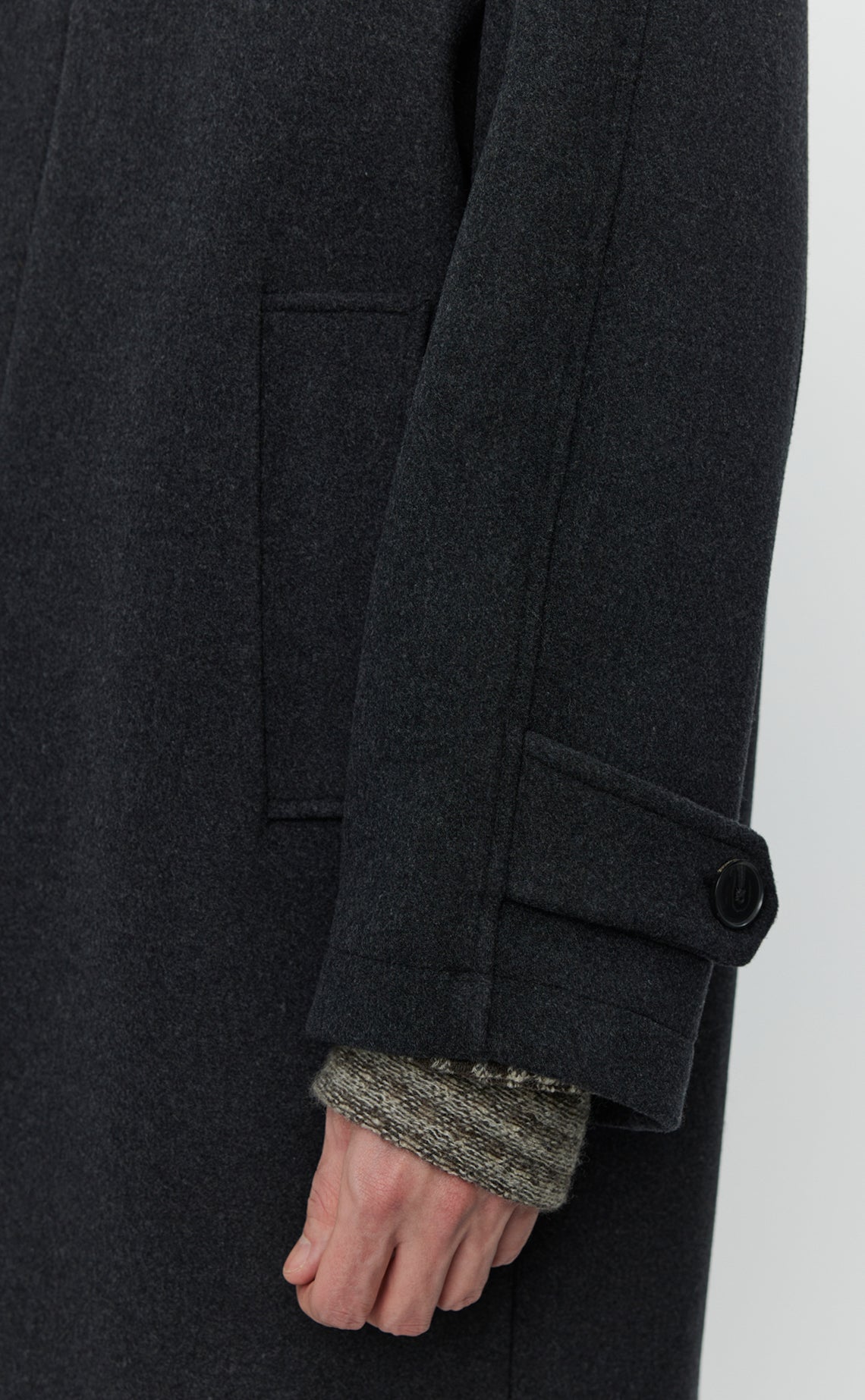 Installation Coat  - Dark Grey Recycled Wool