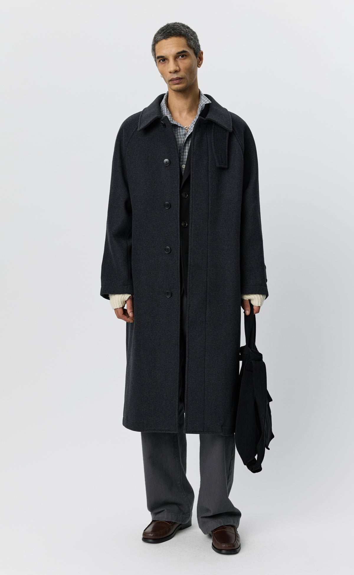 Installation Coat - Dark Grey Recycled Wool