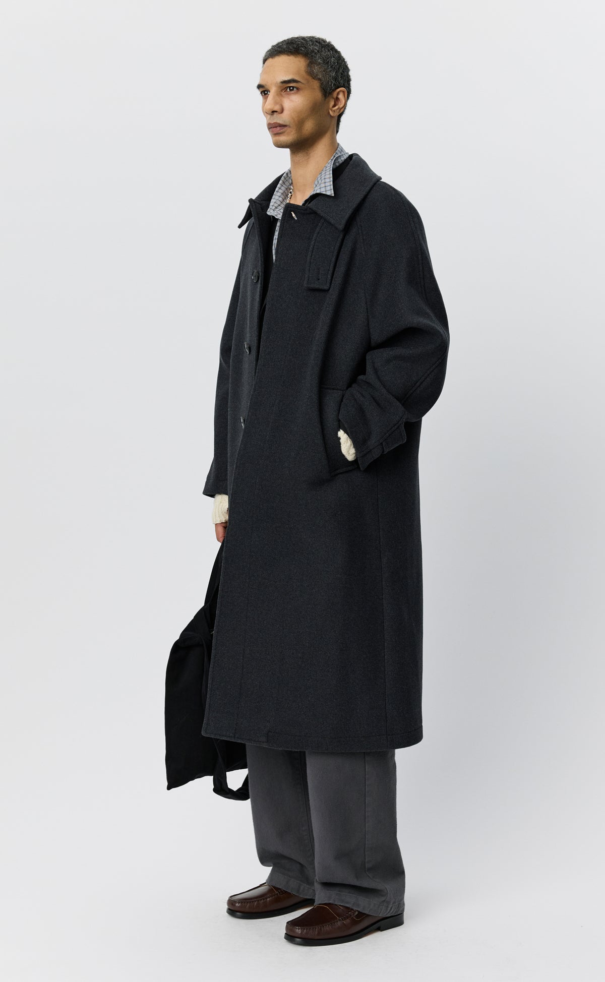 Installation Coat - Dark Grey Recycled Wool