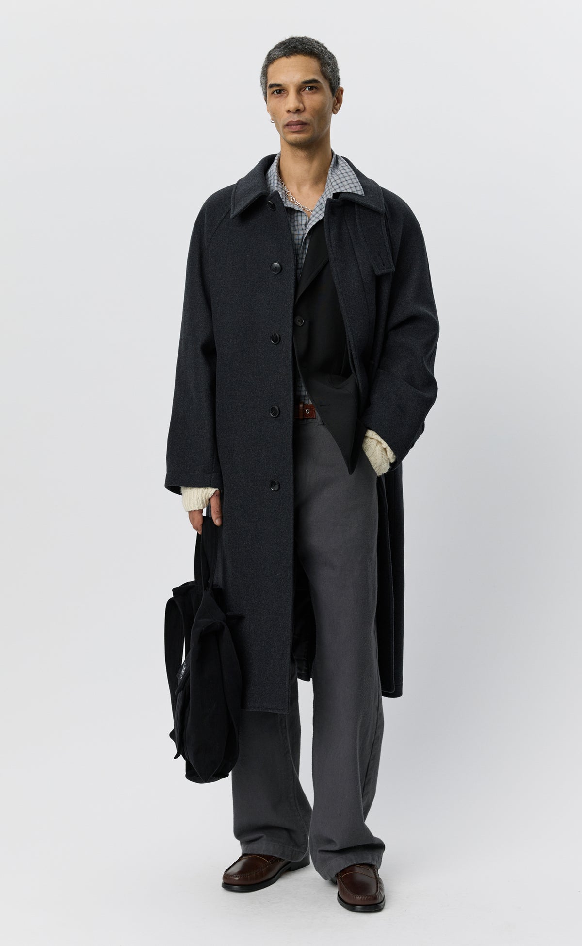 Installation Coat - Dark Grey Recycled Wool