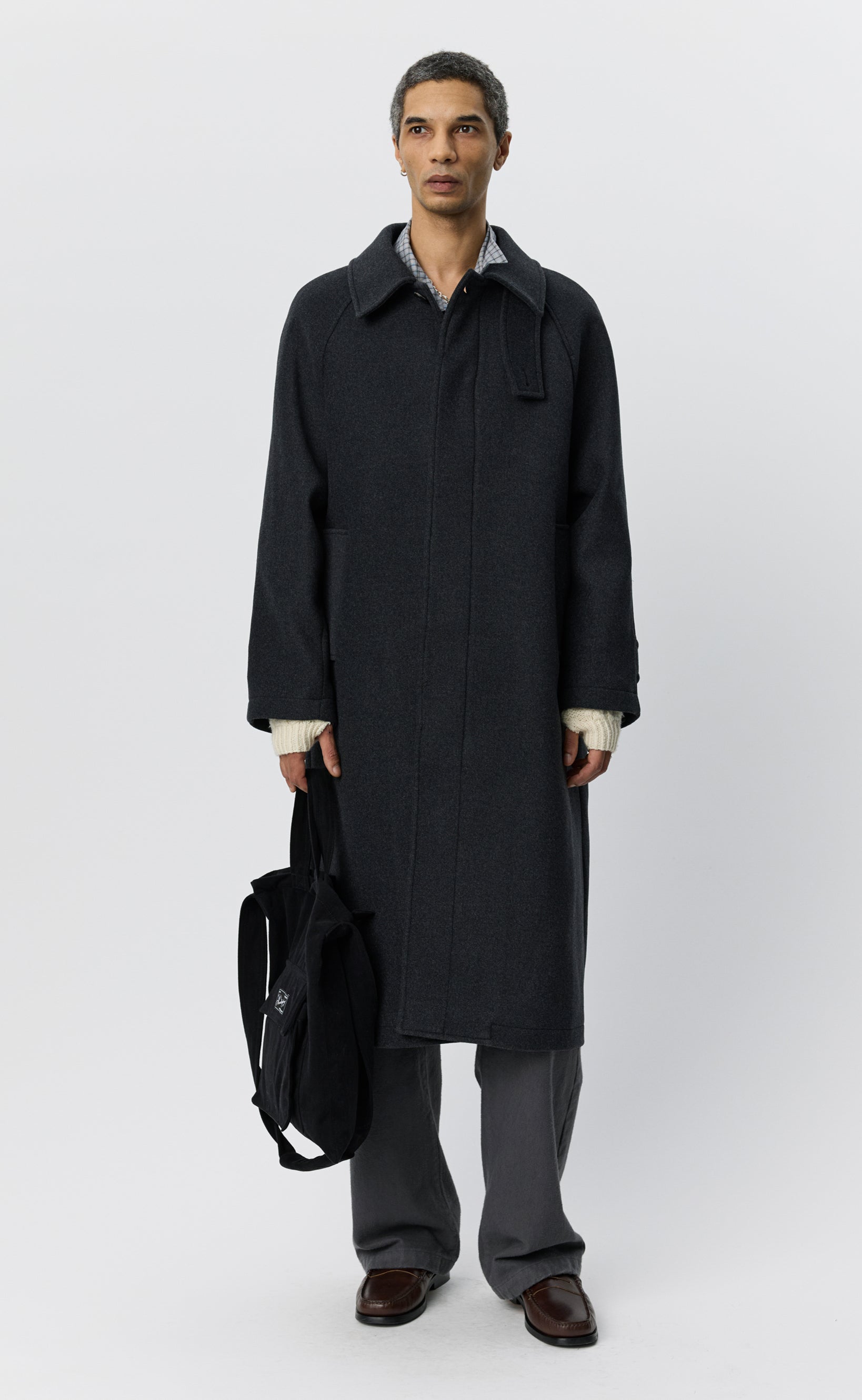 mfpen Installation Coat (インスタレーションコート) Installation Coat - Dark Grey Recycled Wool – mfpen