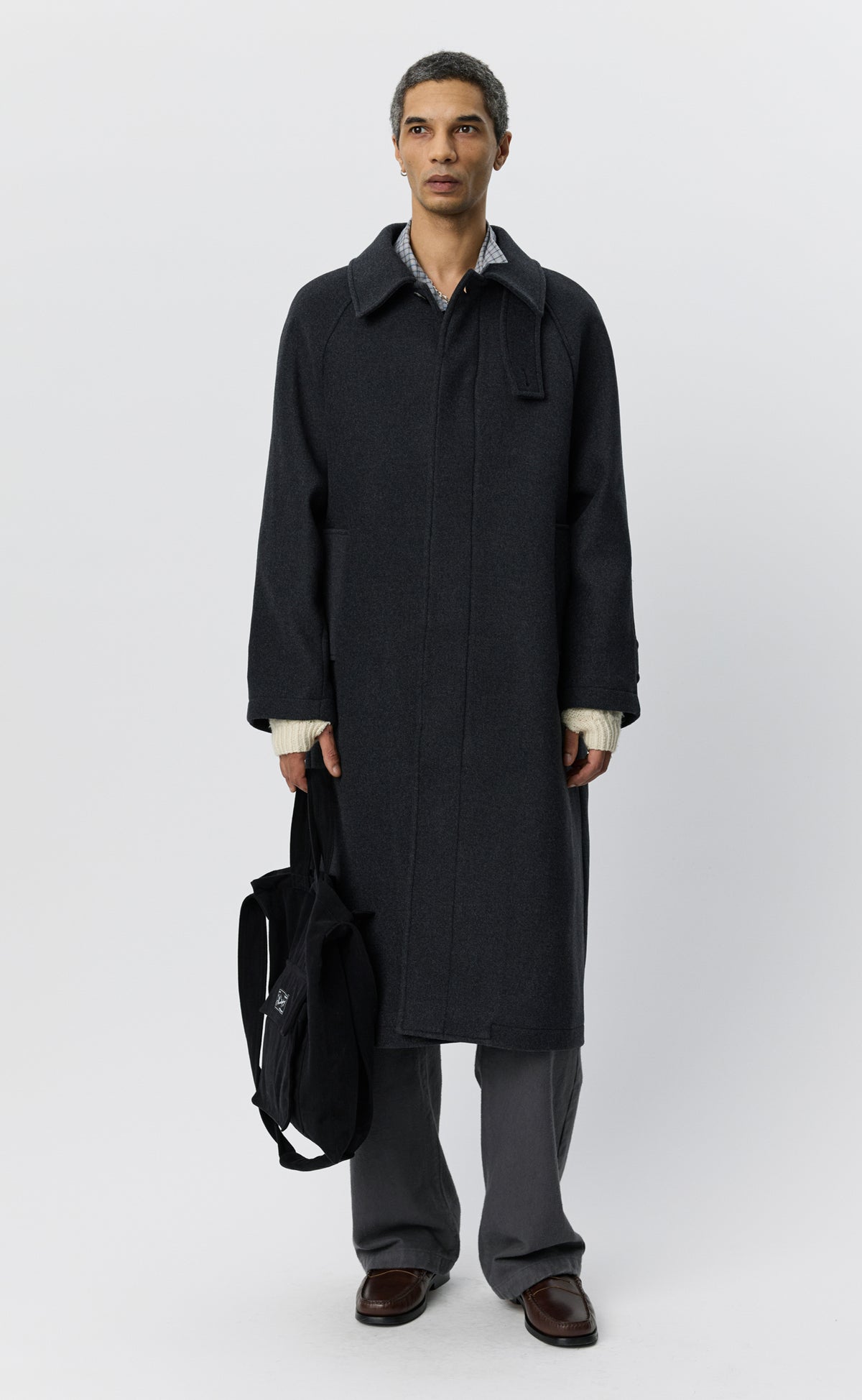 Installation Coat - Dark Grey Recycled Wool