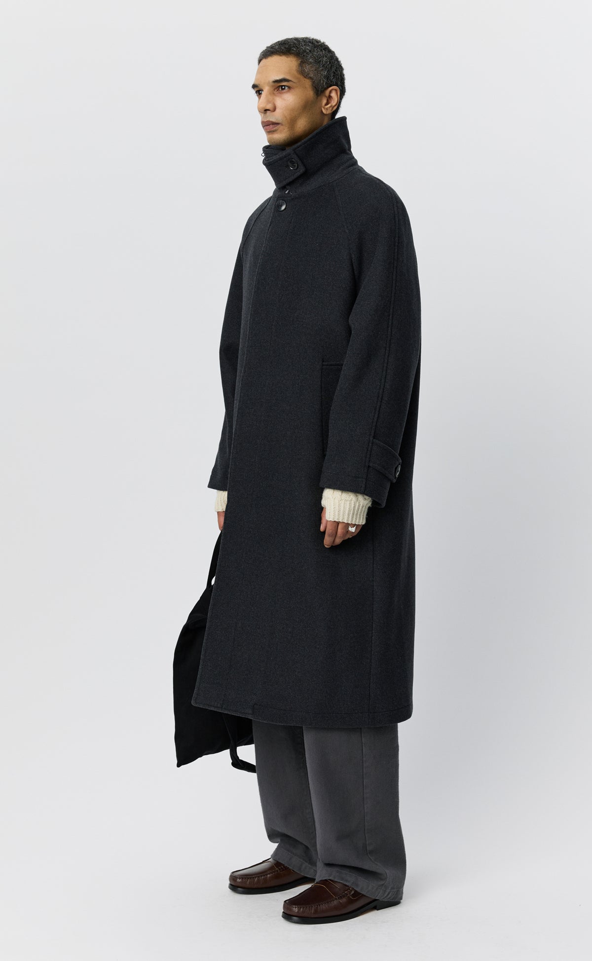 Installation Coat - Dark Grey Recycled Wool
