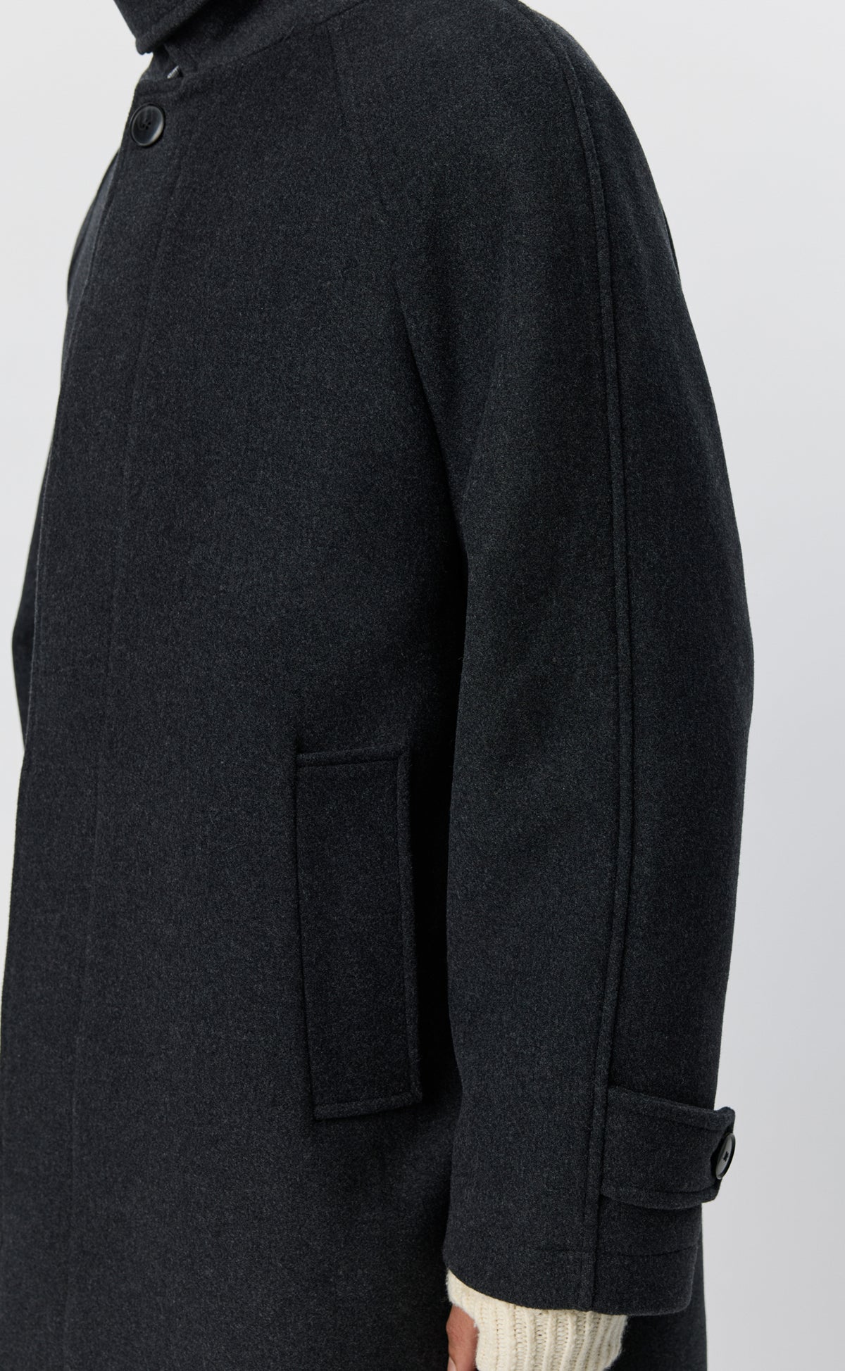 Installation Coat - Dark Grey Recycled Wool