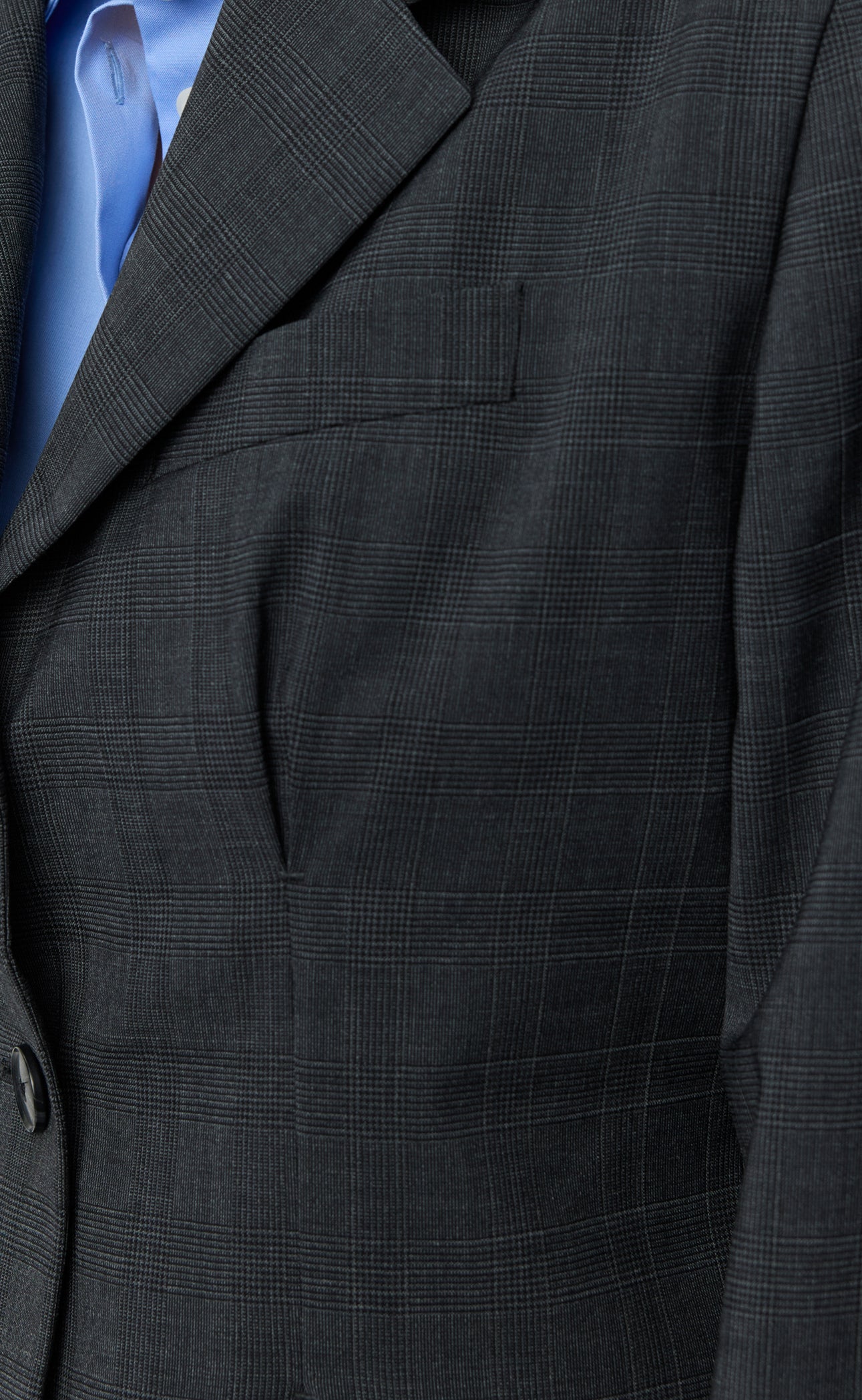 Inverted Pleat Blazer - Dark Grey Check