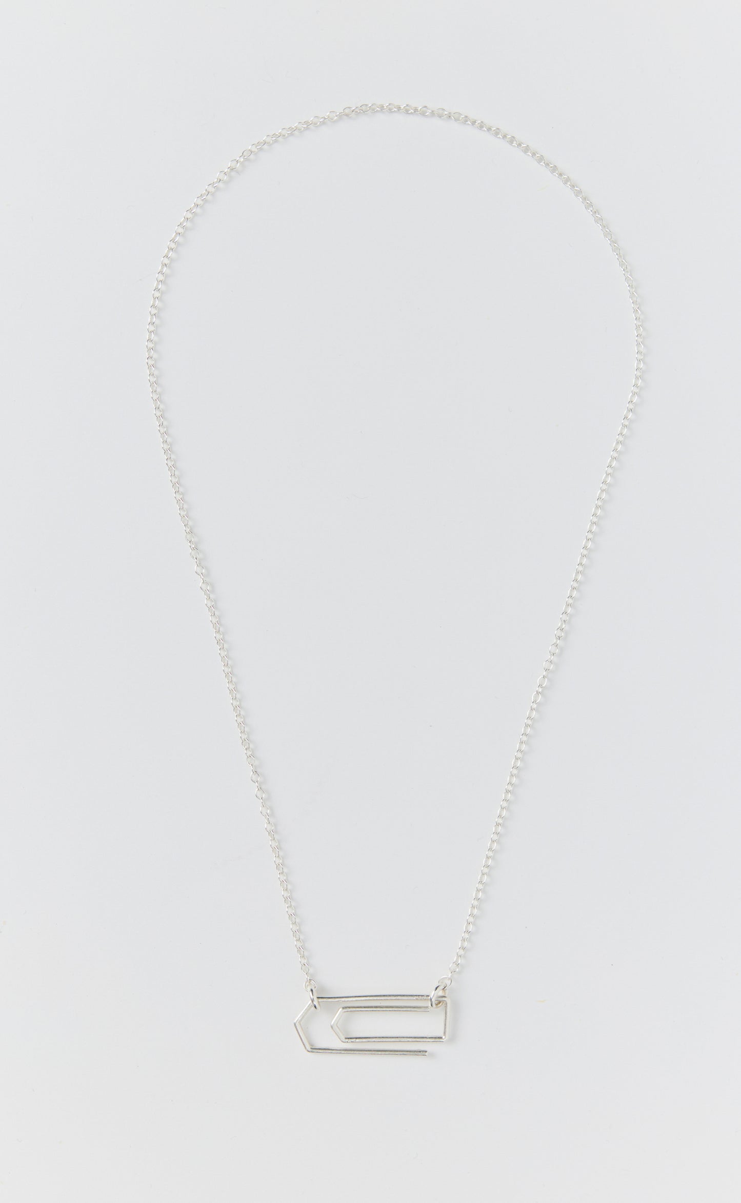 Clip Necklace - Brushed Silver