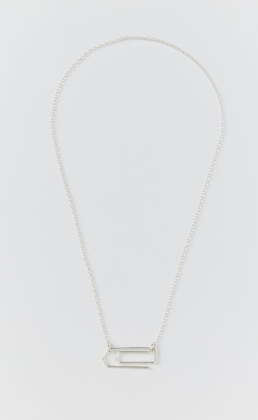 Clip Necklace - Brushed Silver