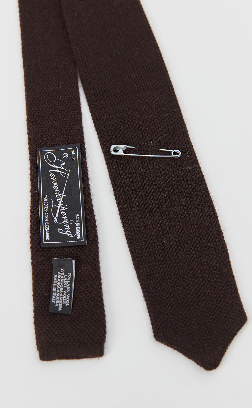 Knitted Tie - Brown Wool