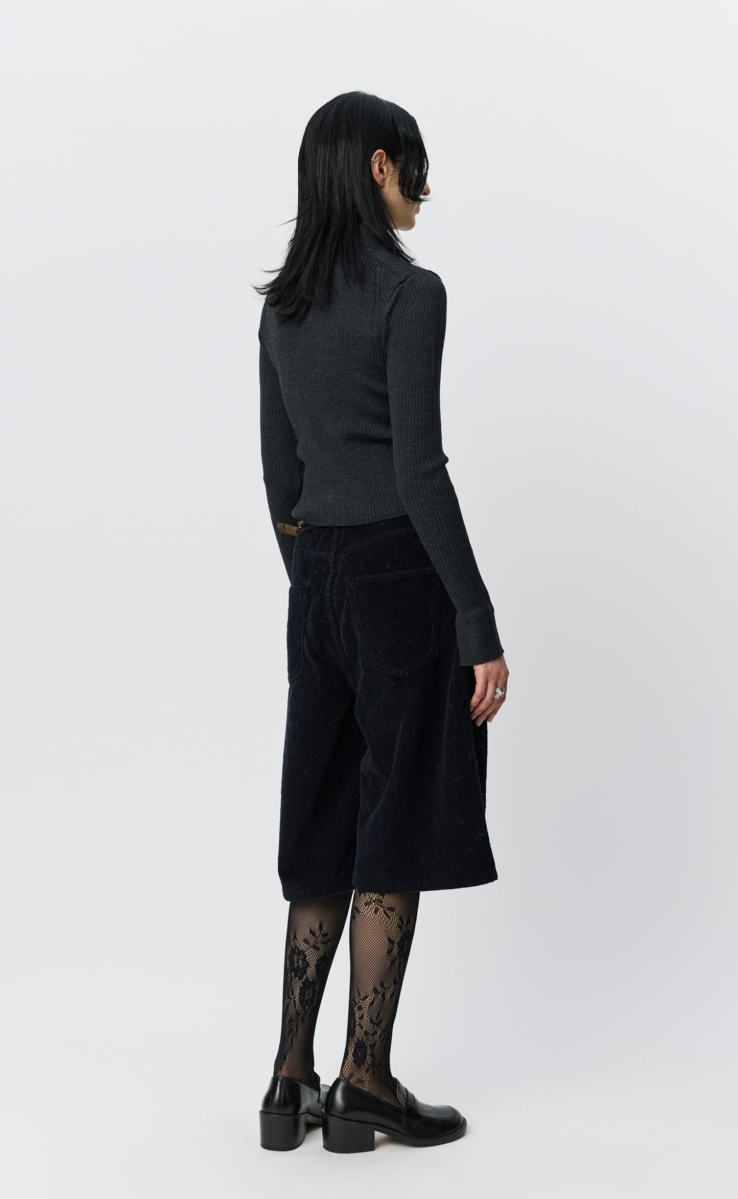 Knitted Rib Shirt - Washed Graphite