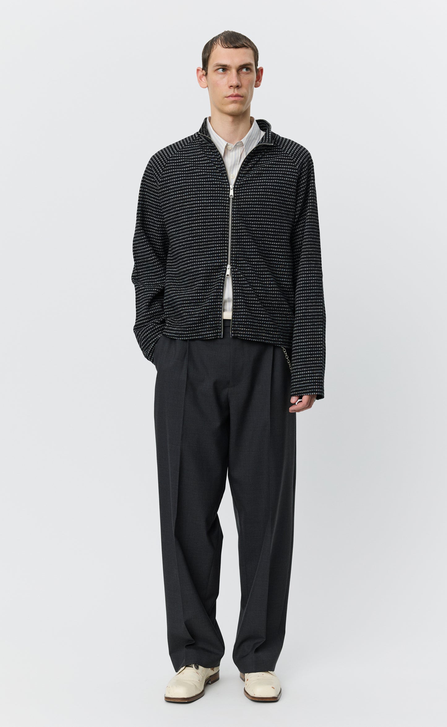 Leisure Zip Up - Black Experienced Check