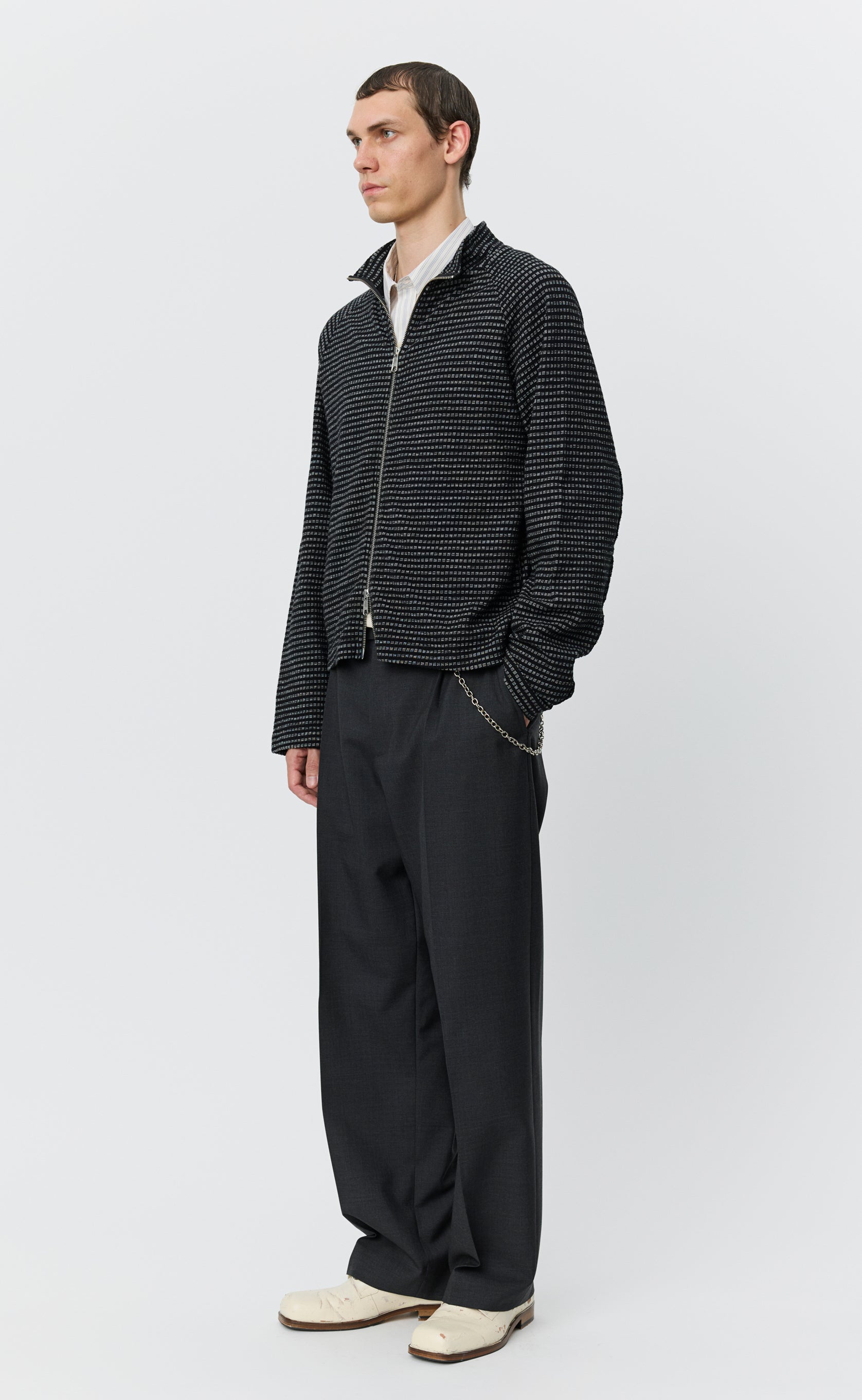 Leisure Zip Up - Black Experienced Check – mfpen