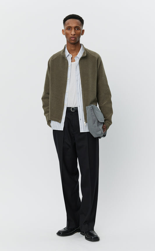 Leisure Zip Up - Faded Taupe Jersey Cord