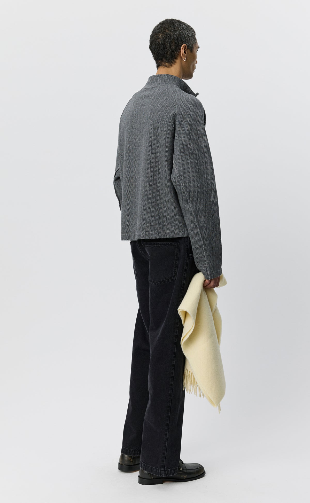 Leisure Zip Up - Grey Herringbone