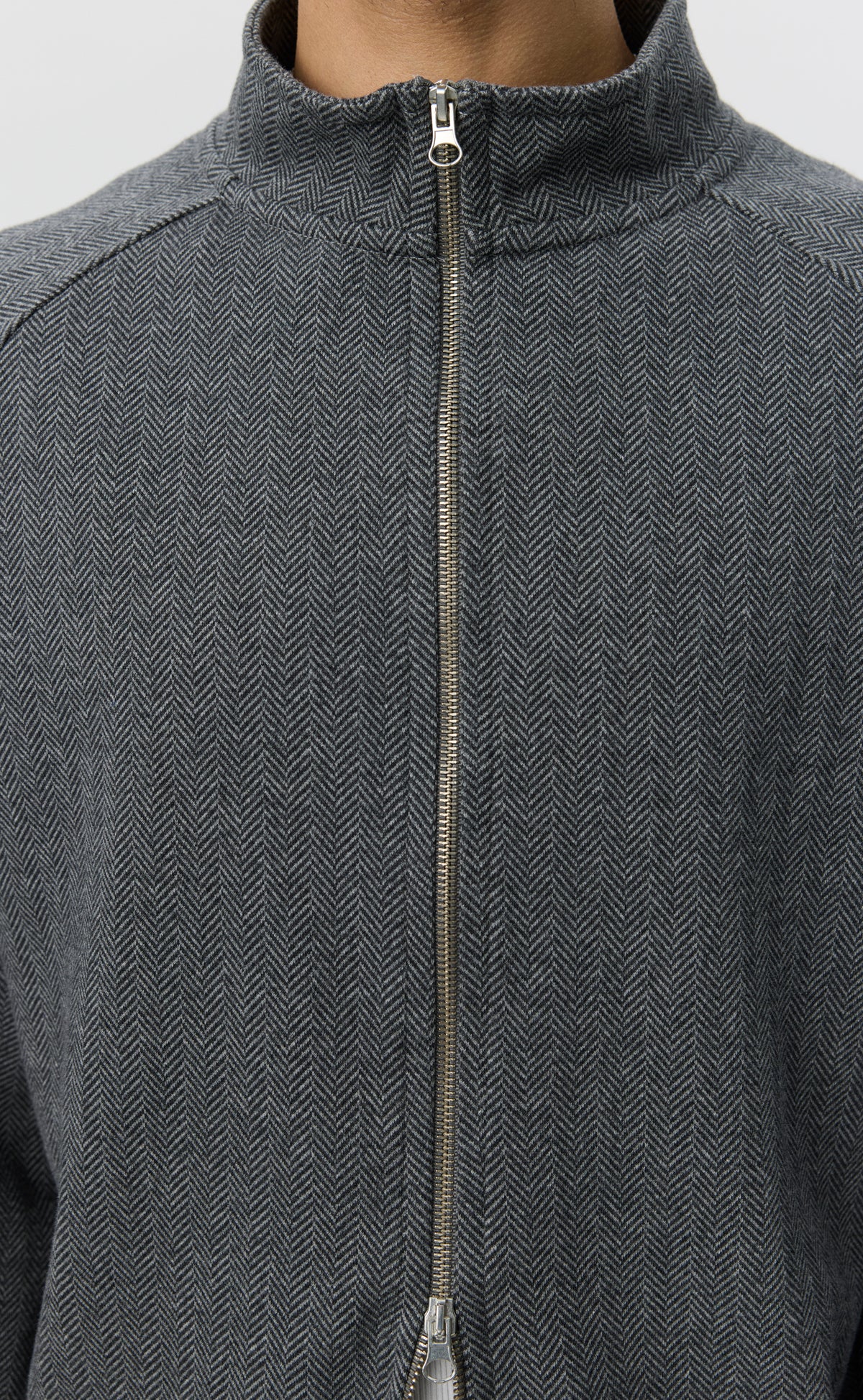 Leisure Zip Up - Grey Herringbone