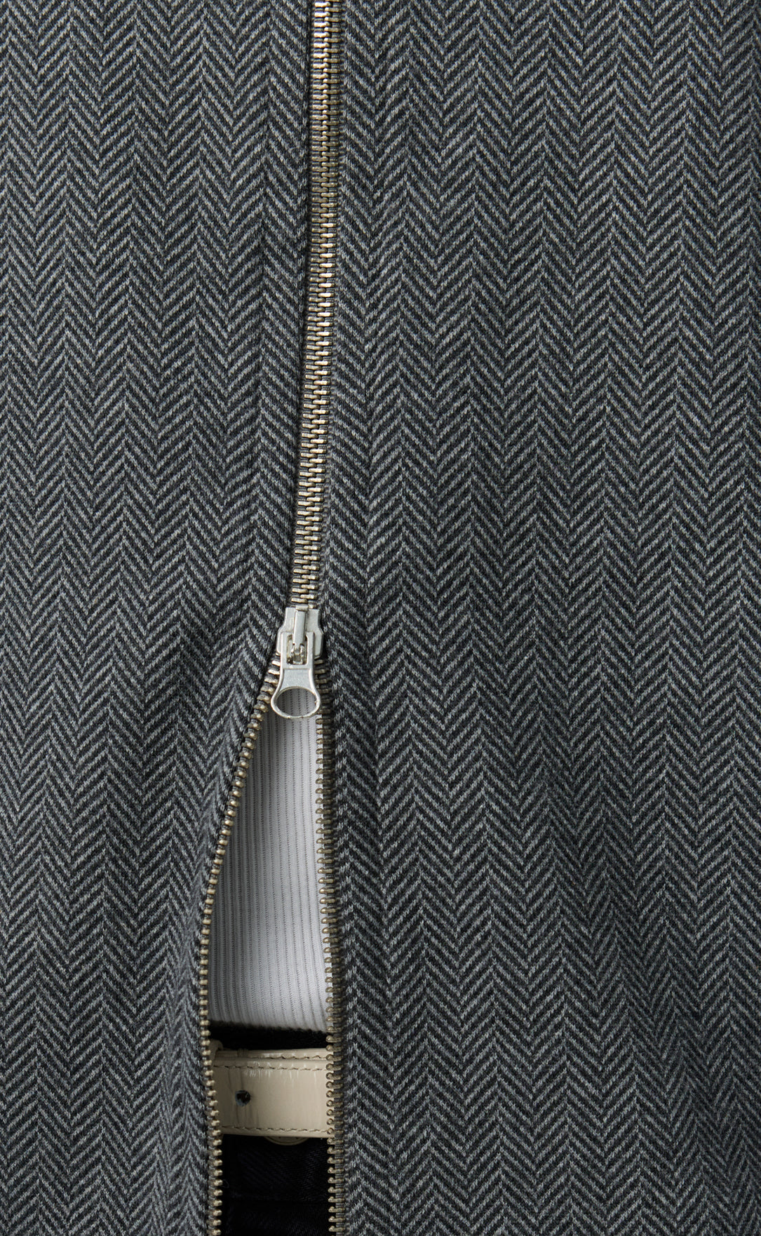 Leisure Zip Up - Grey Herringbone