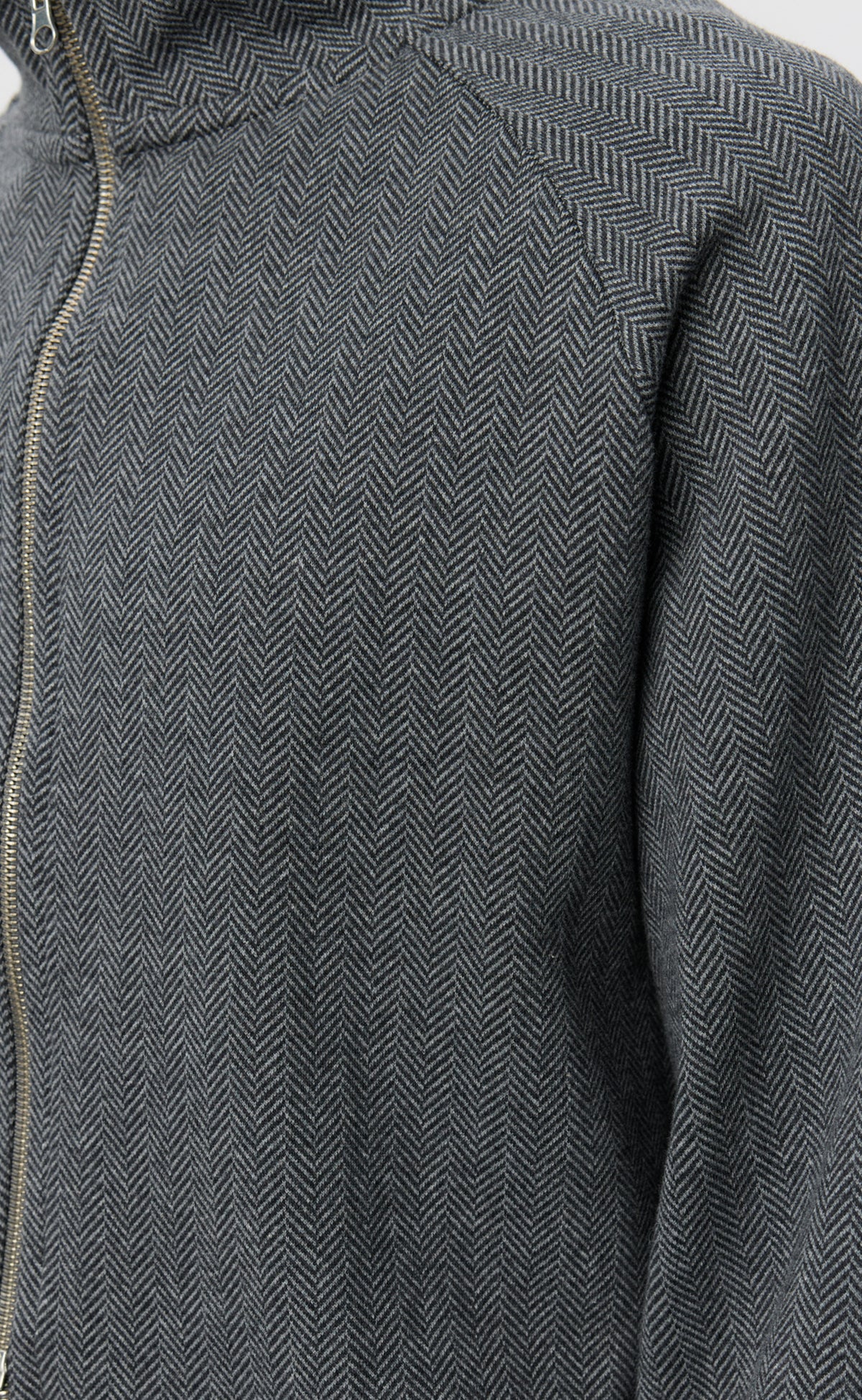 Leisure Zip Up - Grey Herringbone