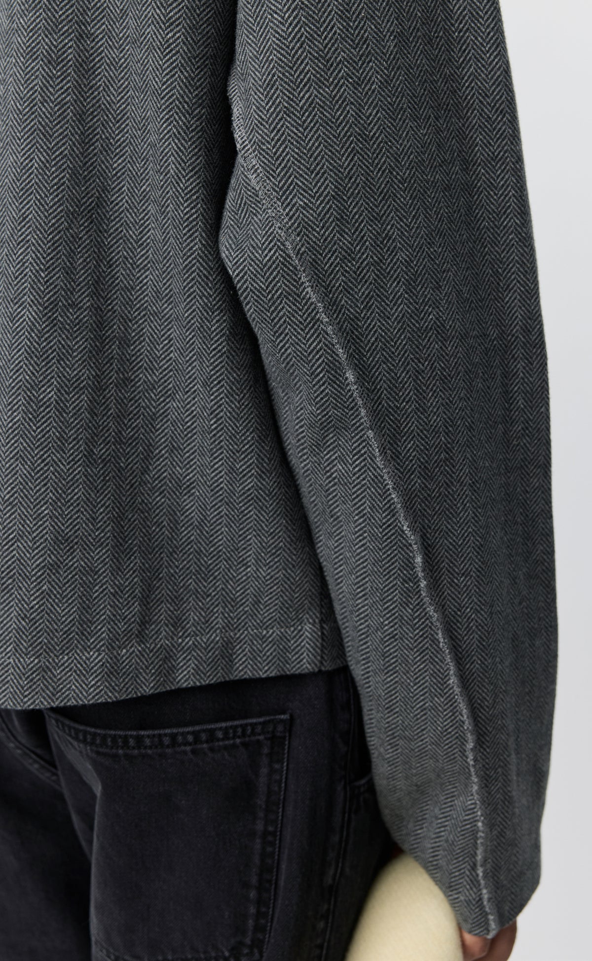 Leisure Zip Up - Grey Herringbone