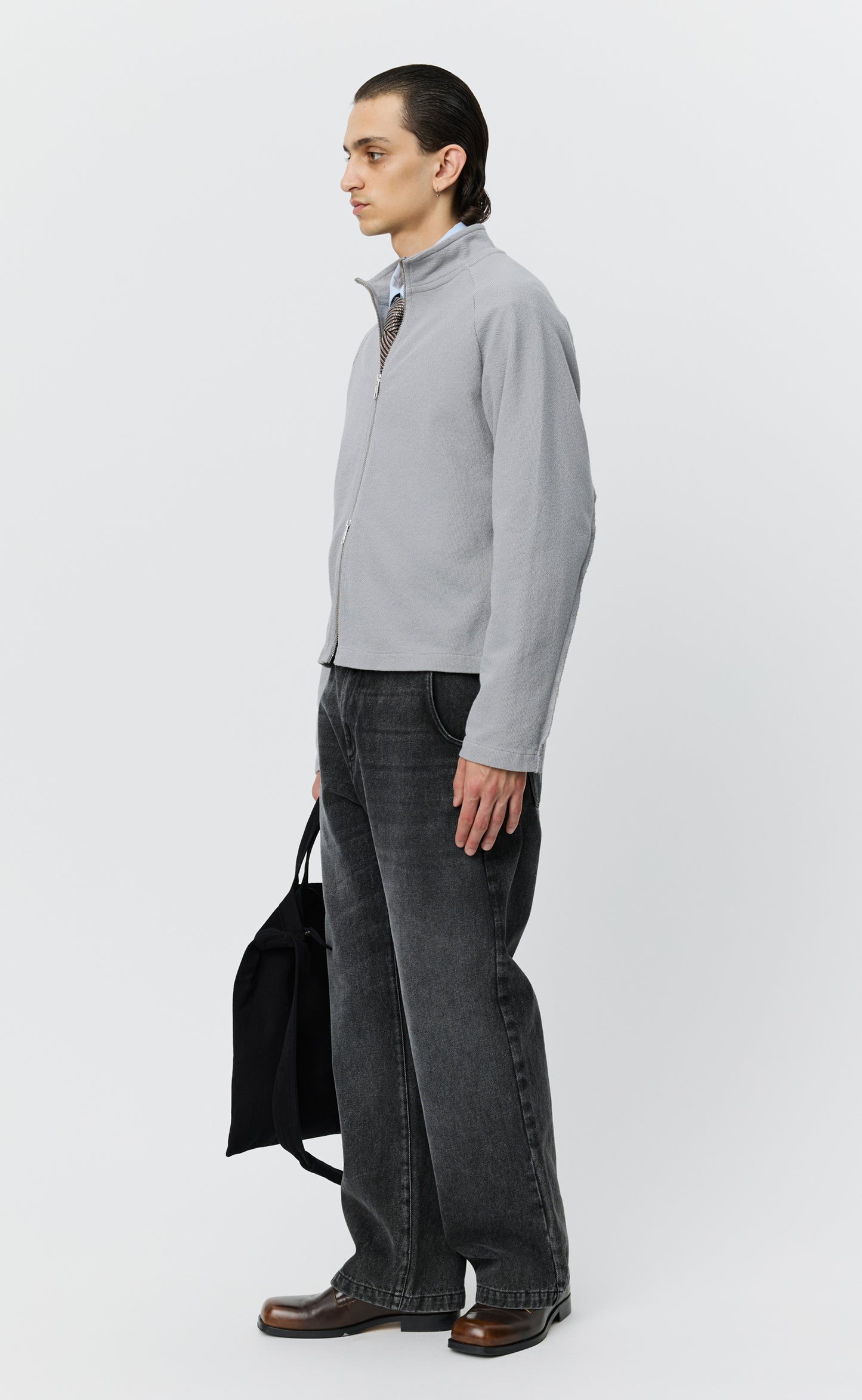 Leisure Zip Up - Mineral Grey Needle Jump