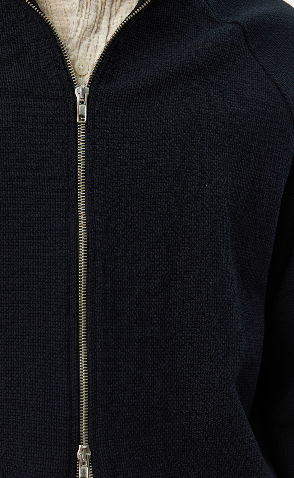 Leisure Woven  Zip Up - Black