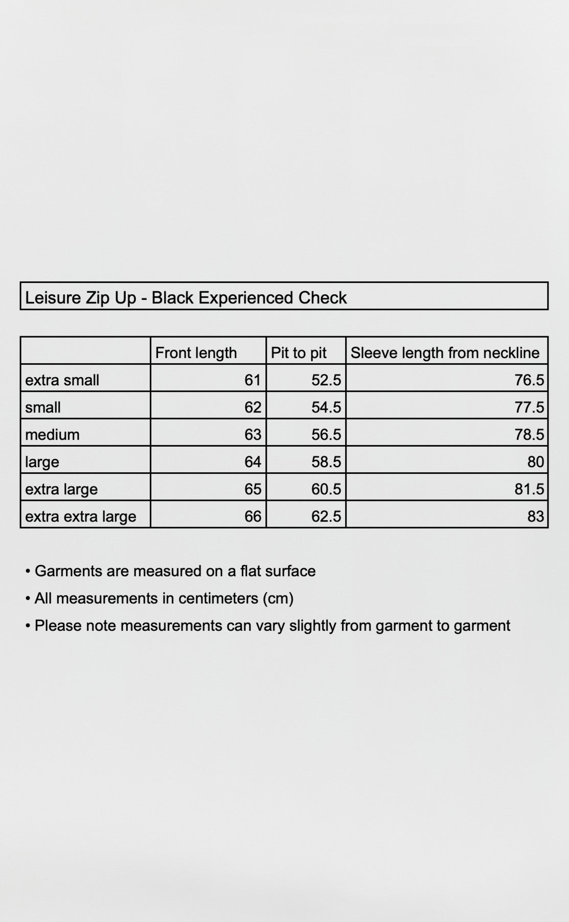 Leisure Zip Up - Black Experienced Check – mfpen