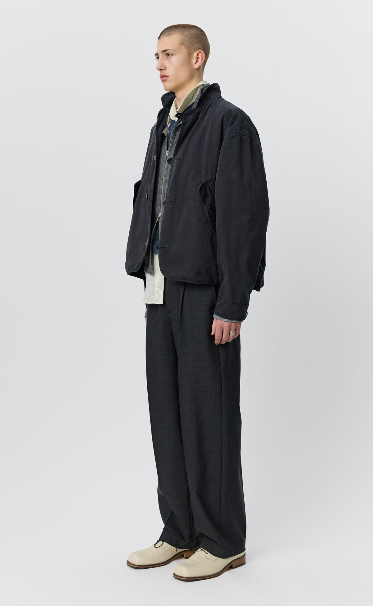 Liner Jacket - Dusty Black Dense Cotton
