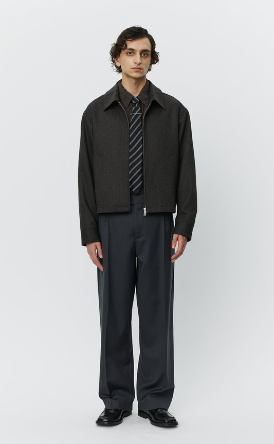Mail Jacket - Brown Melange Stripe