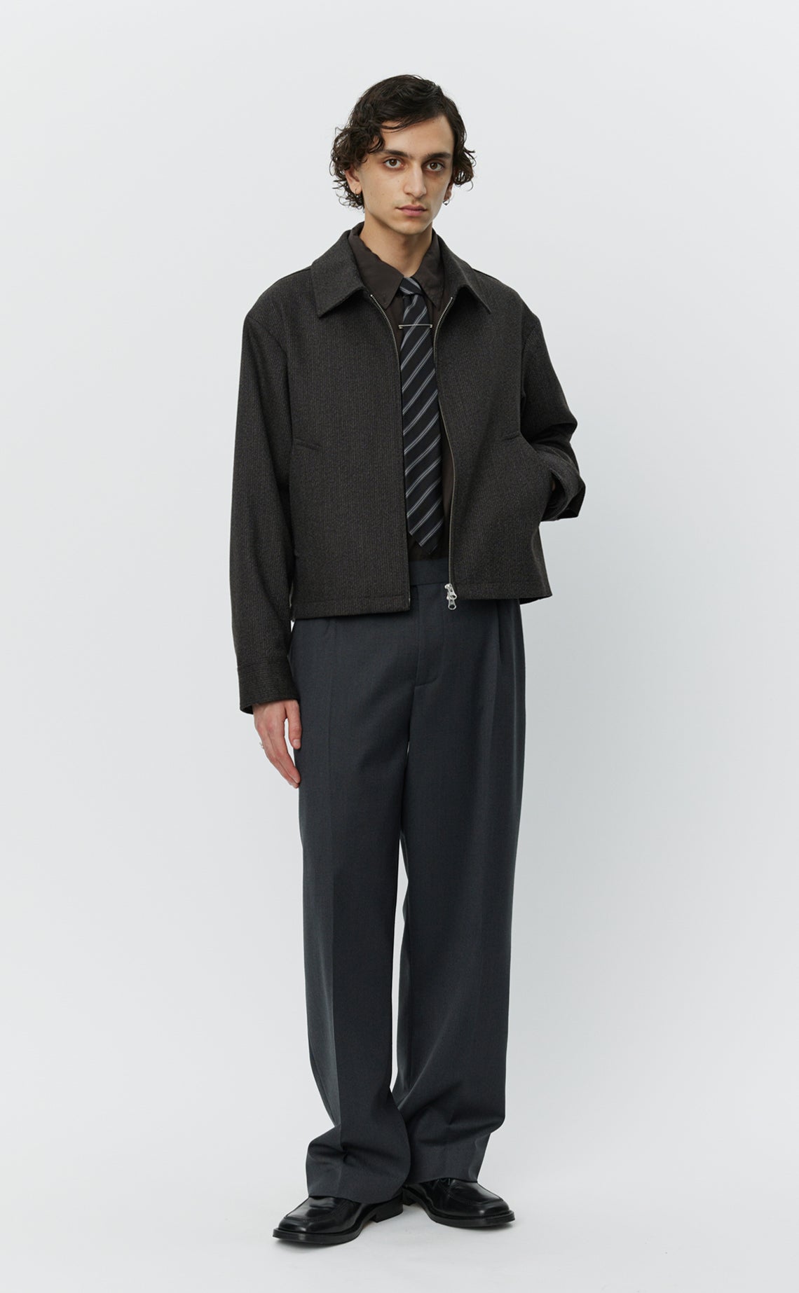 ジャケット・アウター mfpen mail jacket Mail Jacket - Brown Melange Stripe – mfpen