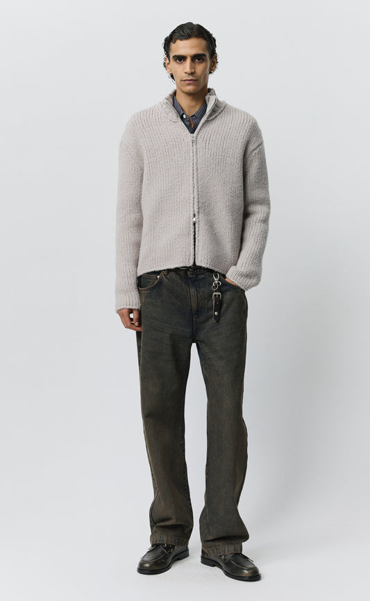 Members Zip Knit - Dusty Pink