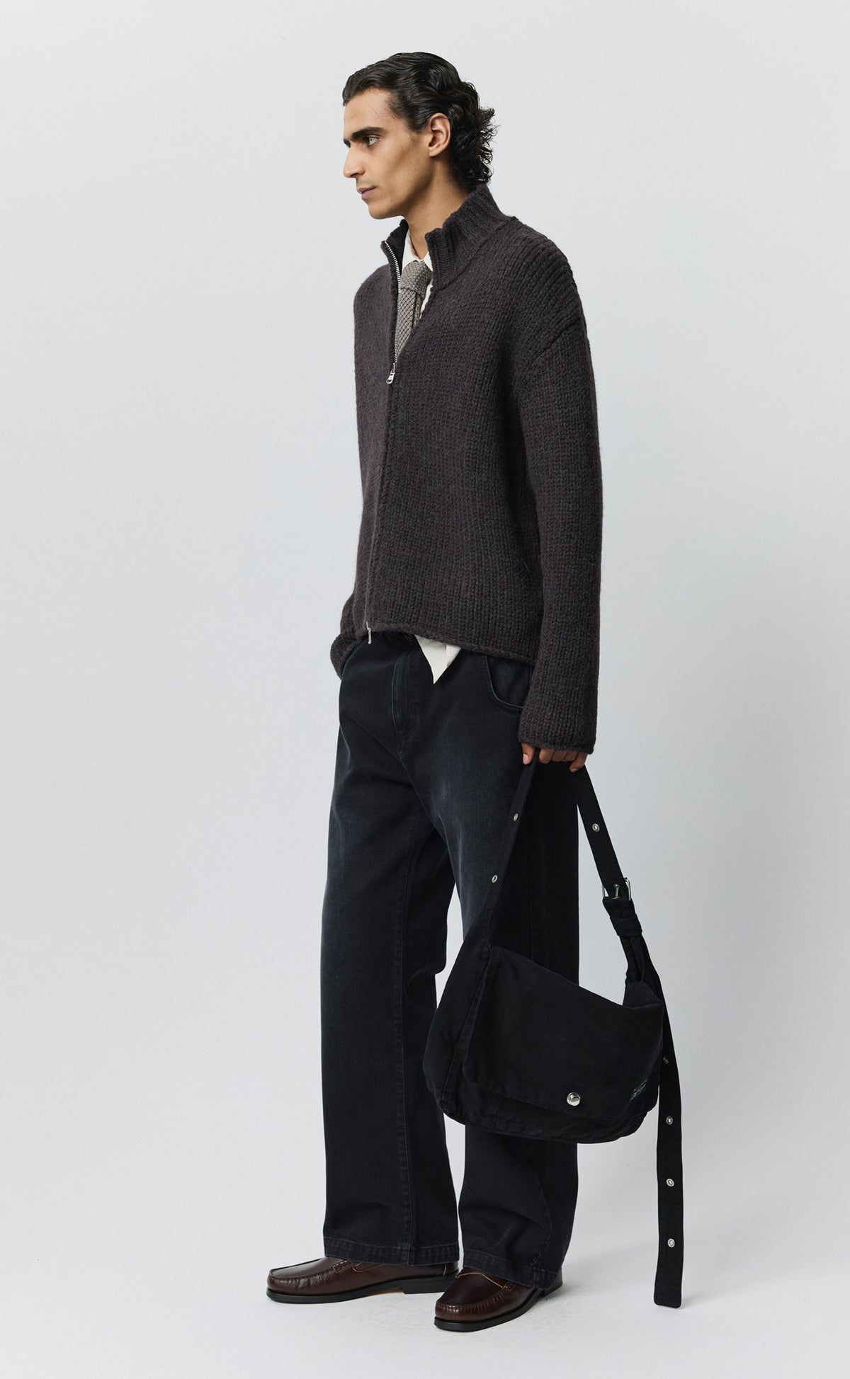 Members Zip Knit - Linty Umber