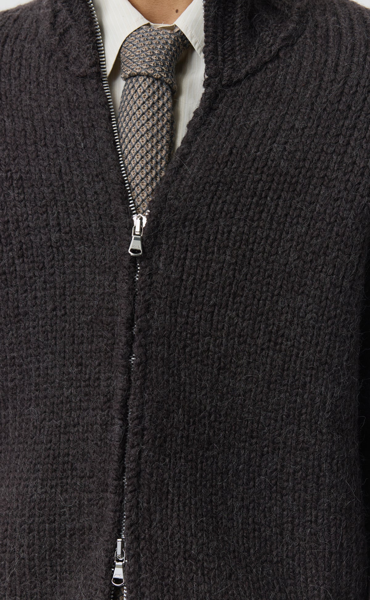 Members Zip Knit - Linty Umber
