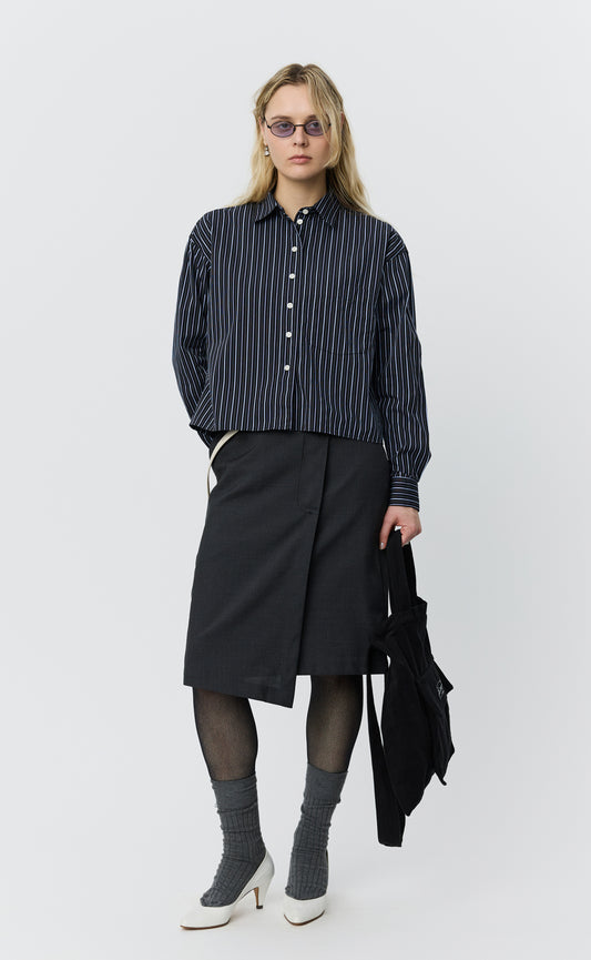 New Format Shirt - Black Office Stripe