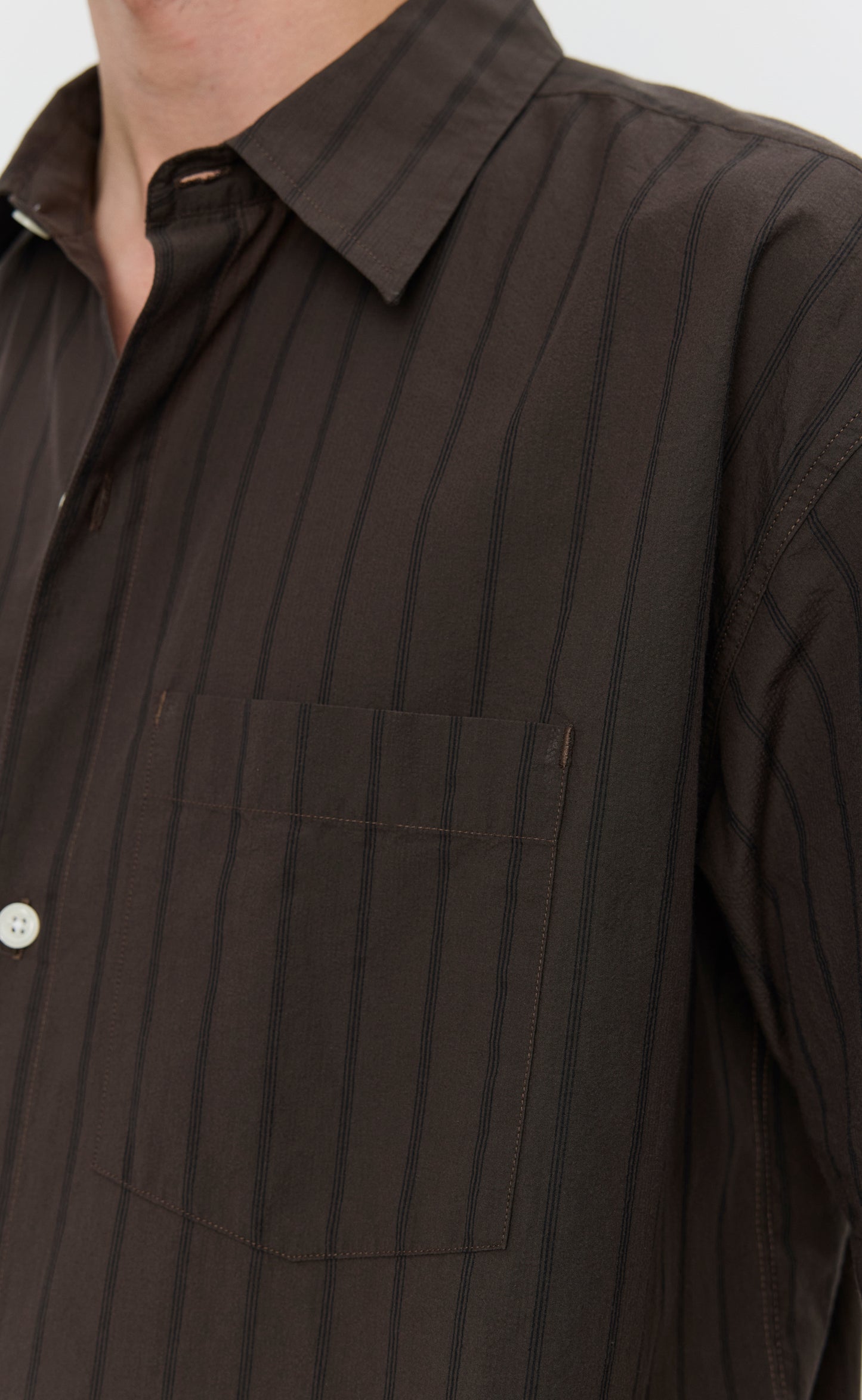 New Input Shirt - Dark Brown Triple Stripe